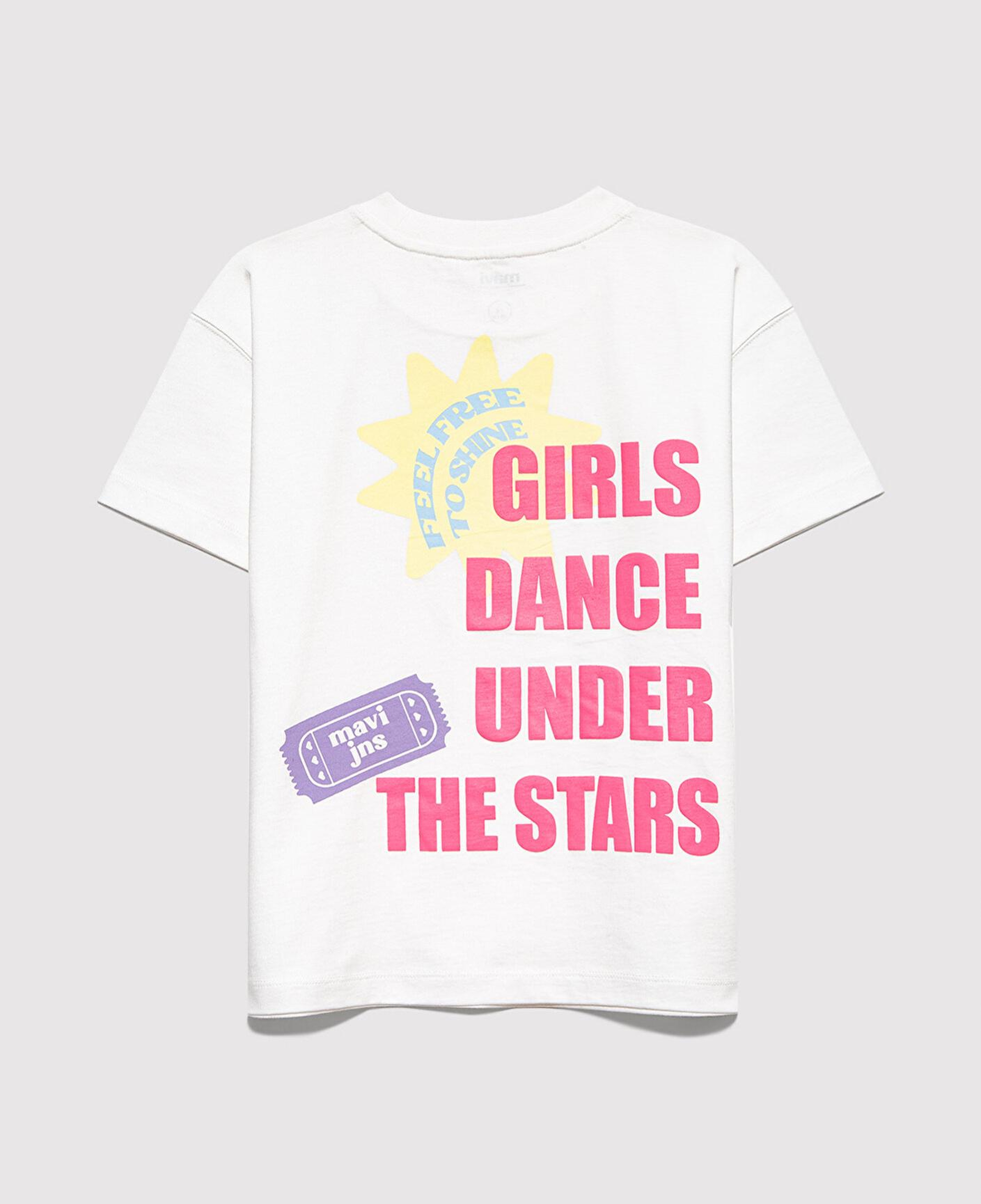 Mavi Baskılı Ekru Tişört Loose Fit / Bol Rahat Kesim 7610391-70057