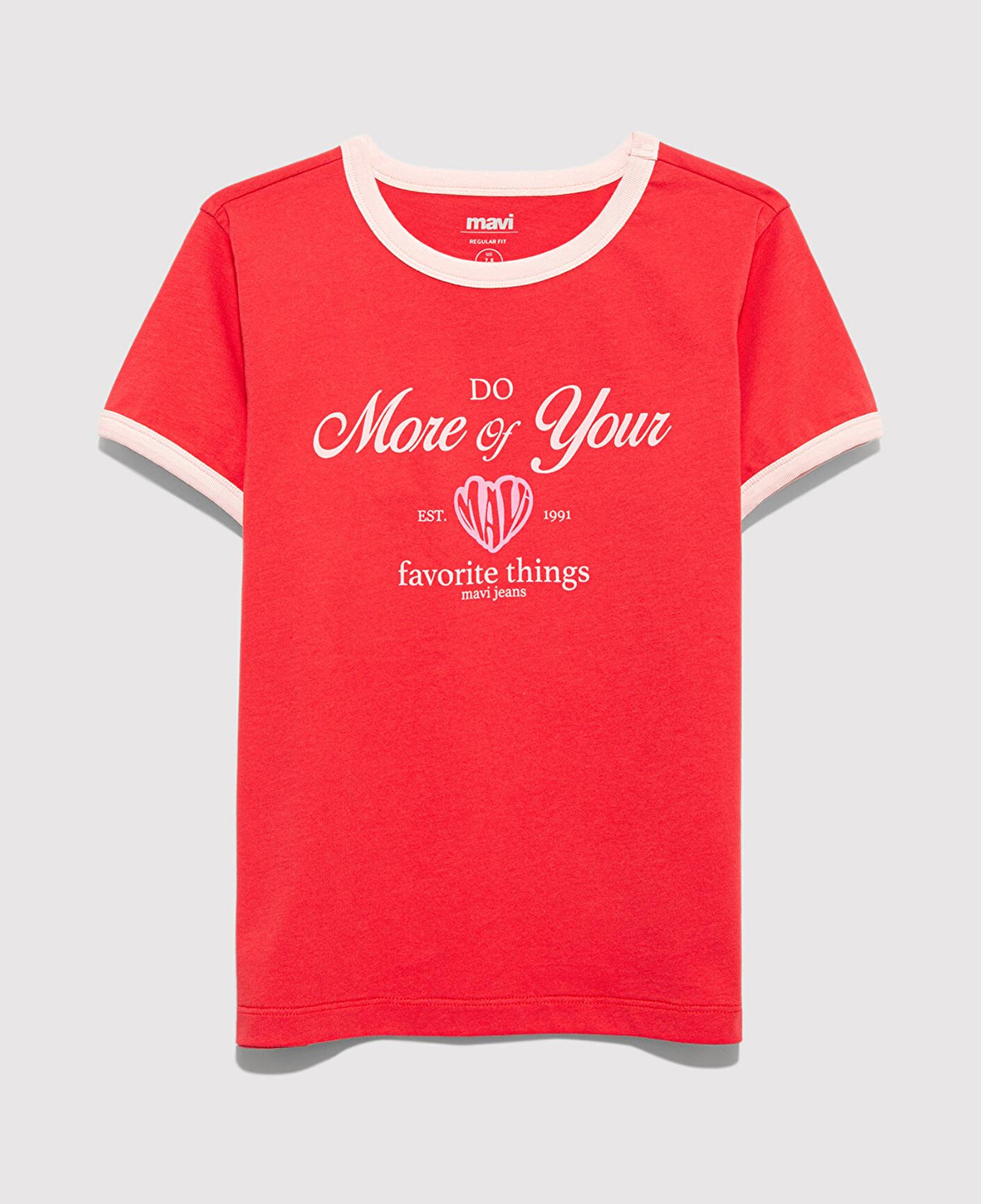 Mavi Baskılı Kırmızı Tişört Regular Fit / Normal Kesim 7610399-70478