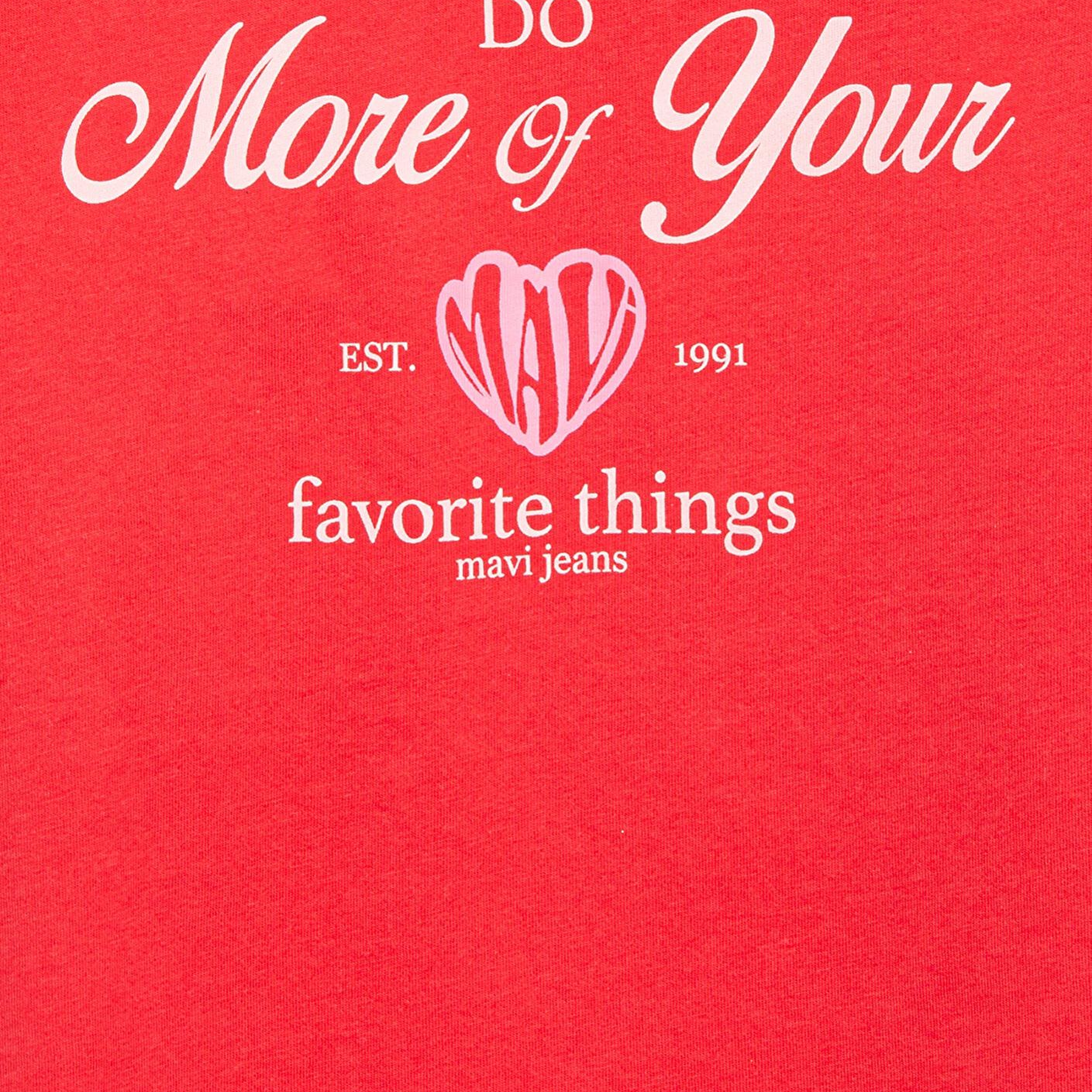 Mavi Baskılı Kırmızı Tişört Regular Fit / Normal Kesim 7610399-70478