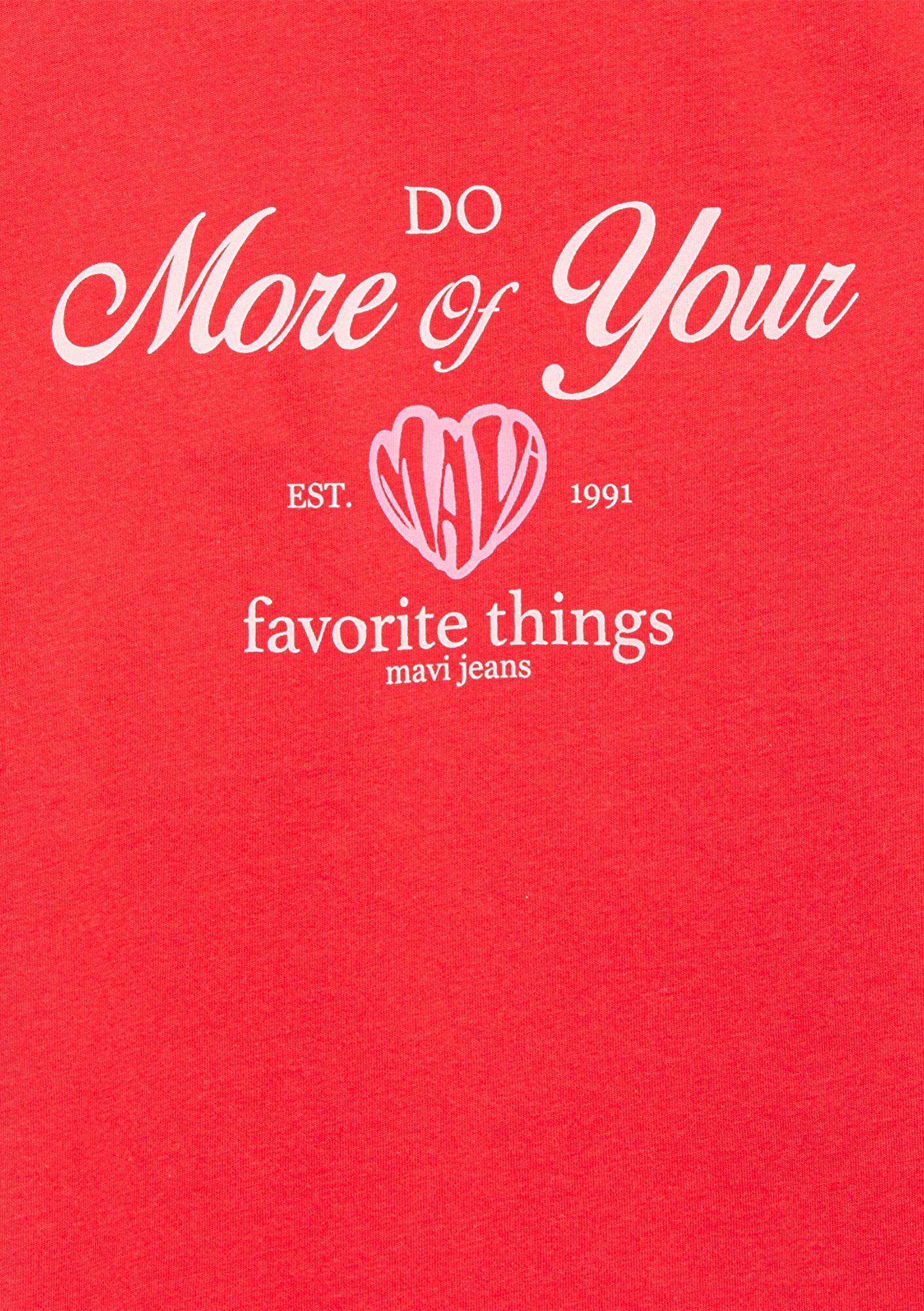 Mavi Baskılı Kırmızı Tişört Regular Fit / Normal Kesim 7610399-70478