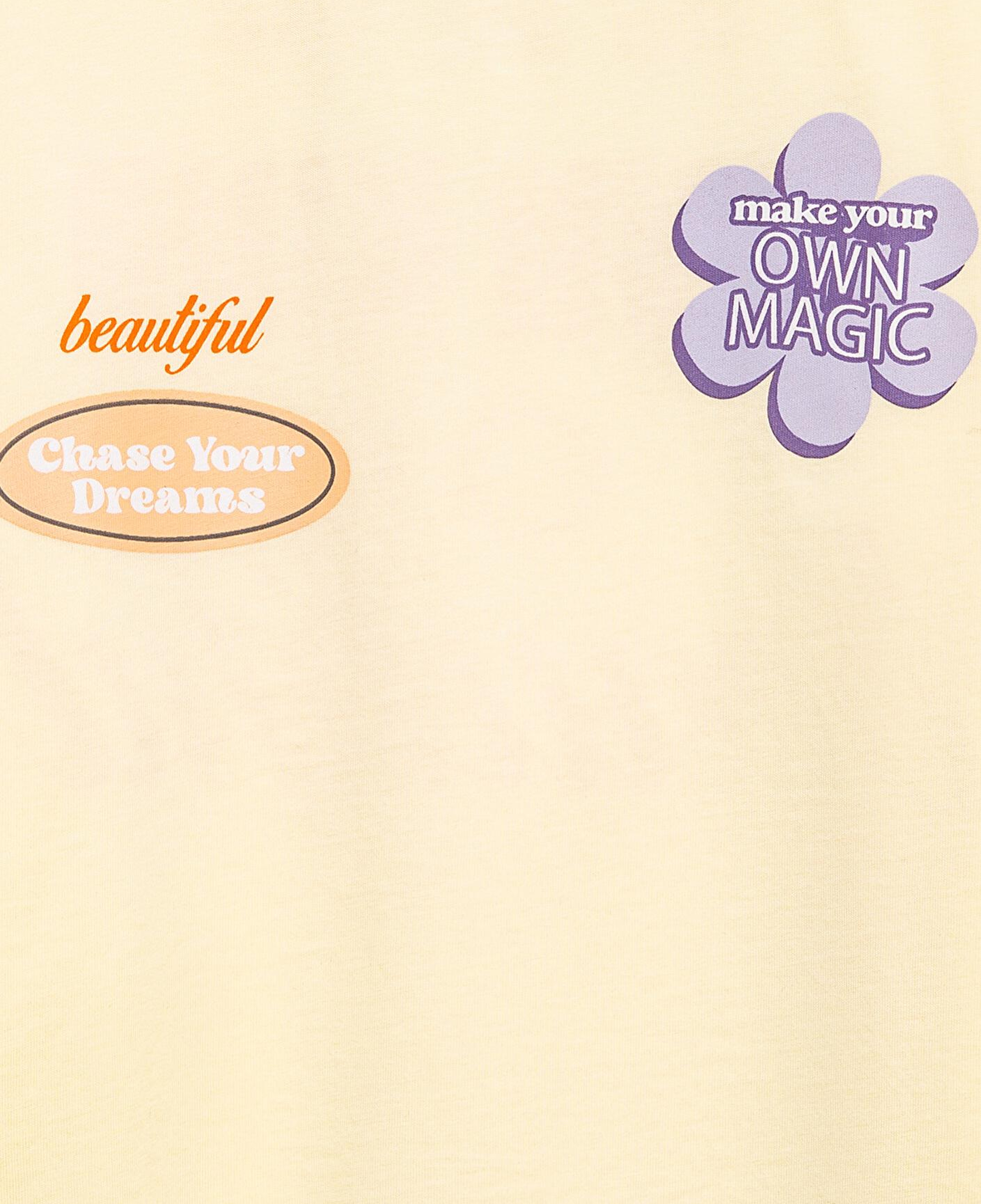 Mavi Baskılı Sarı Tişört Loose Fit / Bol Rahat Kesim 7610388-89143