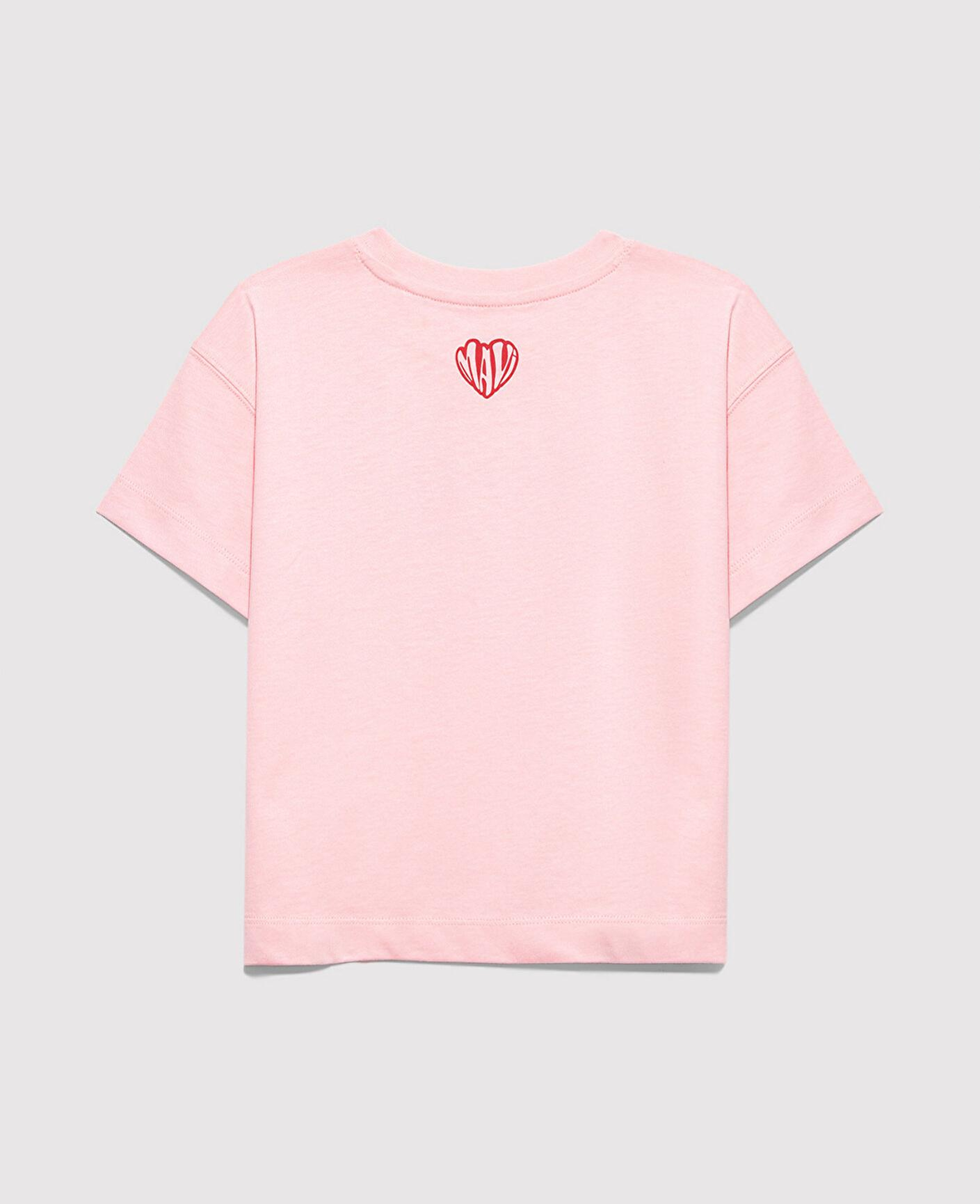 Mavi Baskılı Pembe Tişört Loose Fit / Bol Rahat Kesim 7610398-71007