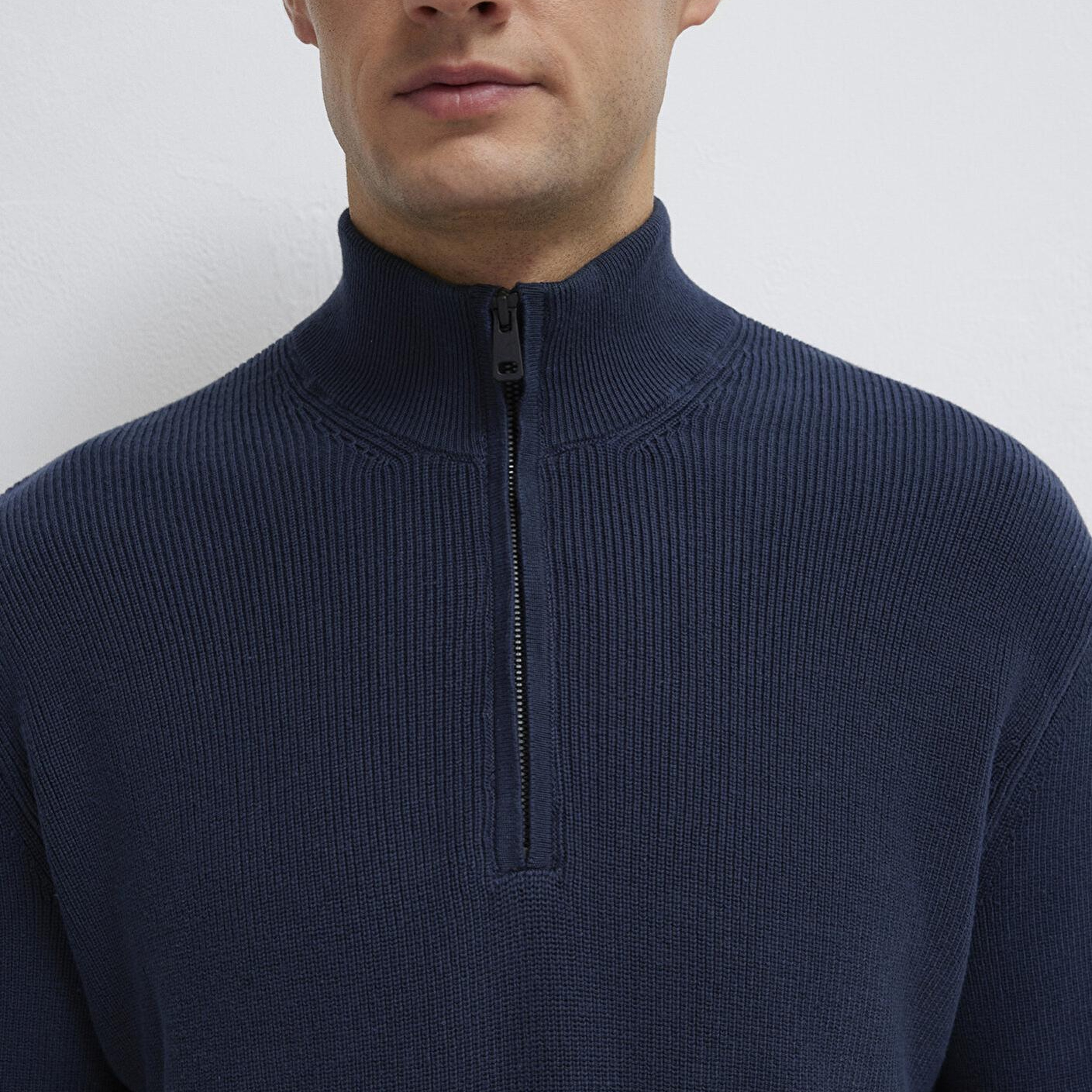 Mavi Yarı Fermuarlı Lacivert Kazak Regular Fit / Normal Kesim 0710396-70490