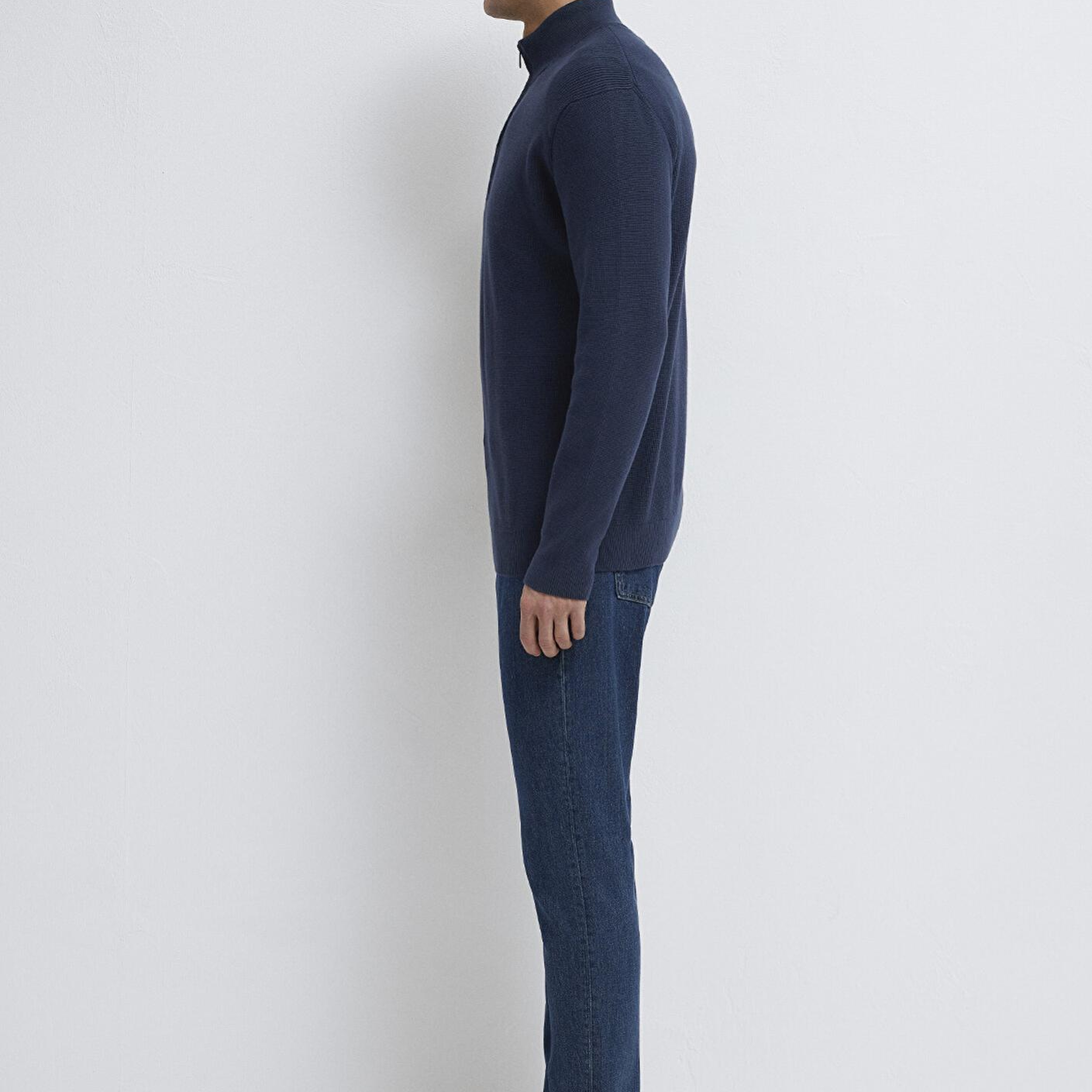 Mavi Yarı Fermuarlı Lacivert Kazak Regular Fit / Normal Kesim 0710396-70490