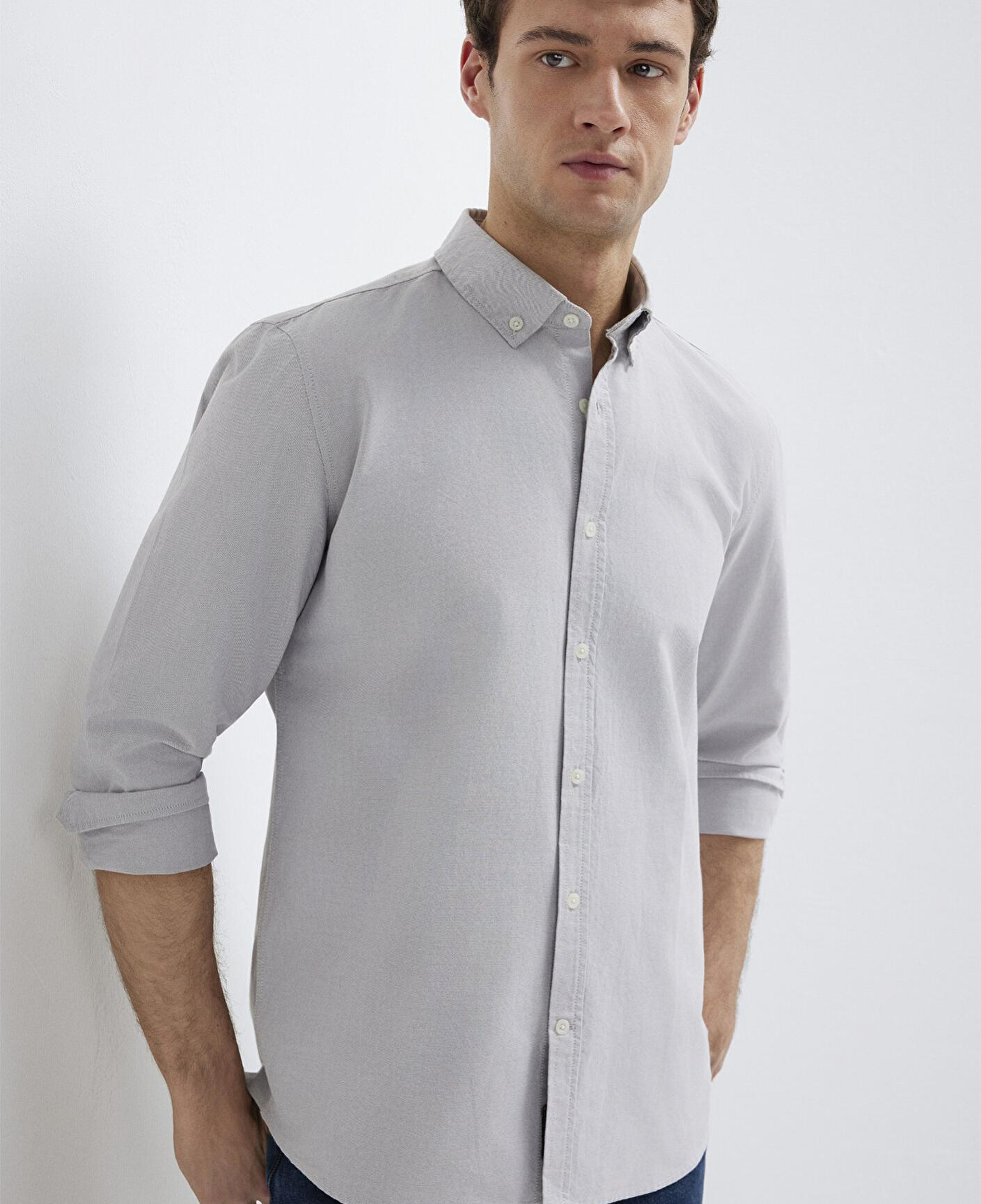 Mavi Gri Gömlek Regular Fit / Normal Kesim 0211199-70086