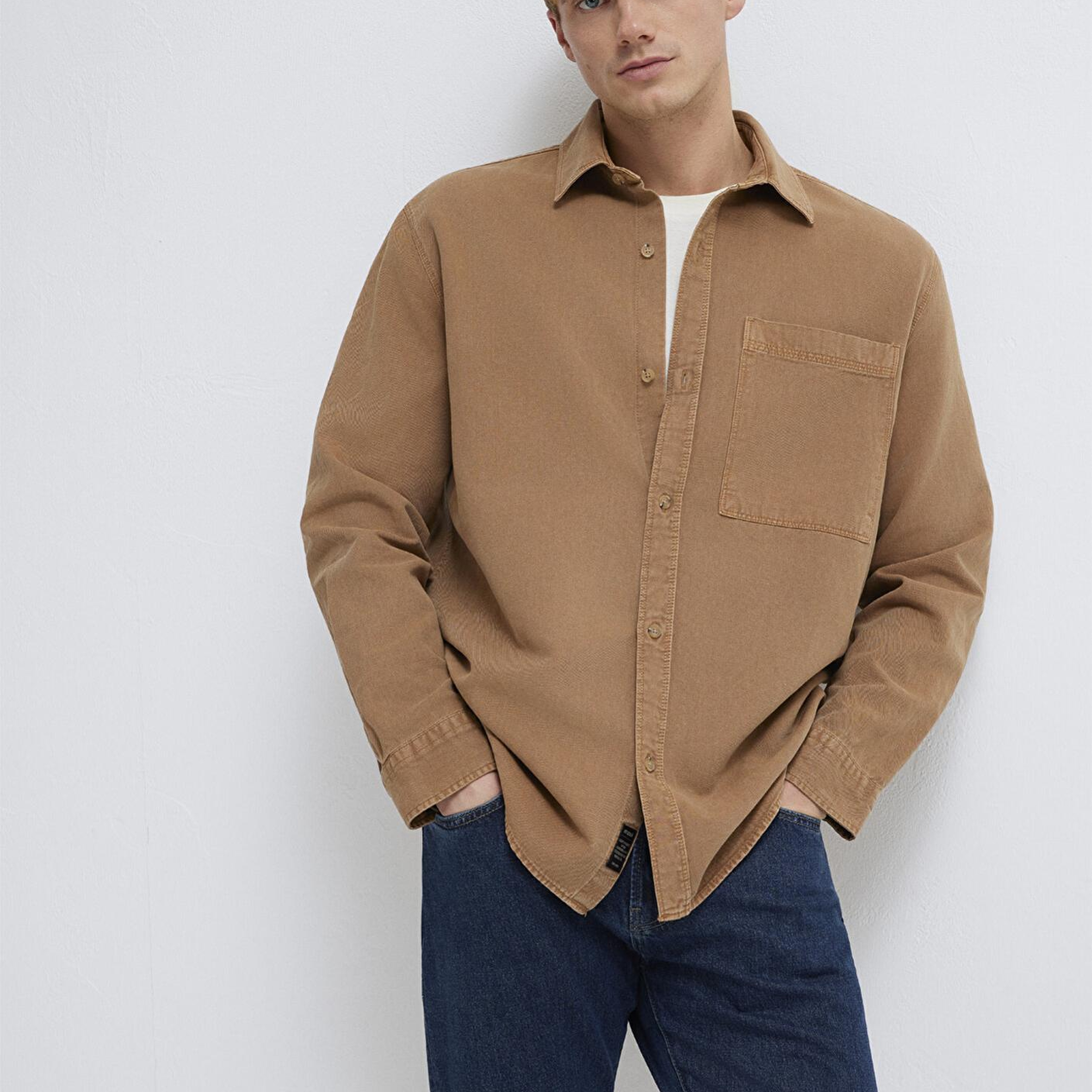 Mavi Cepli Kahverengi Gömlek Regular Fit / Normal Kesim 0211827-88616