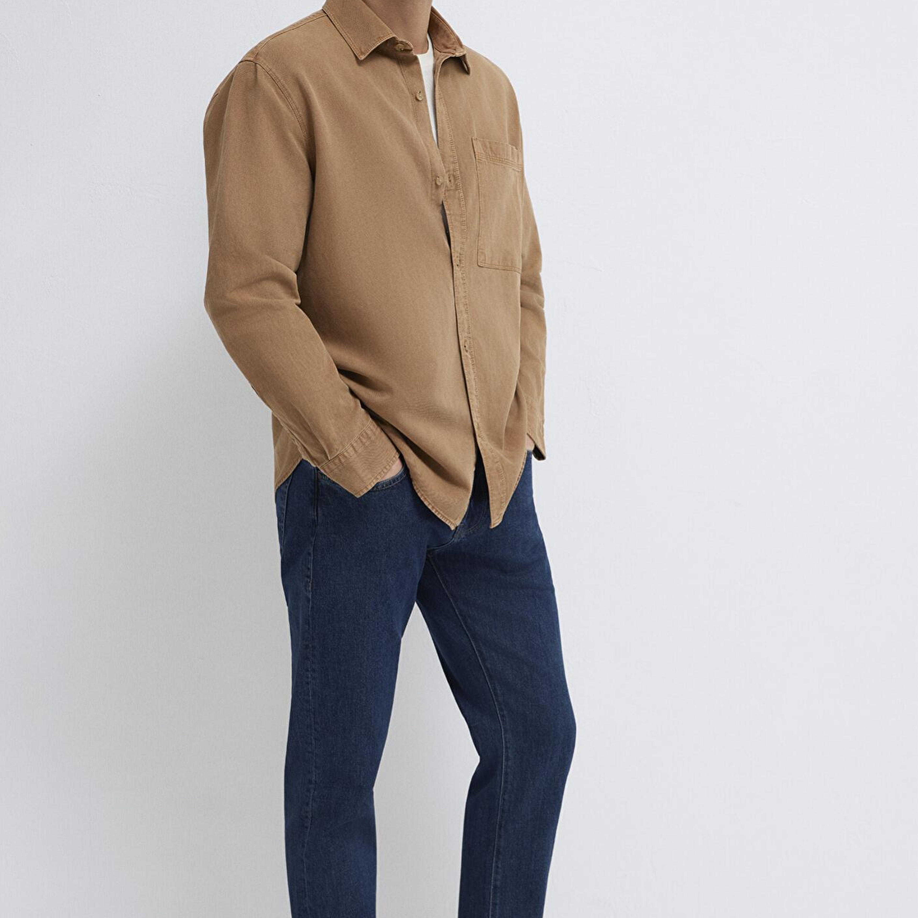 Mavi Cepli Kahverengi Gömlek Regular Fit / Normal Kesim 0211827-88616