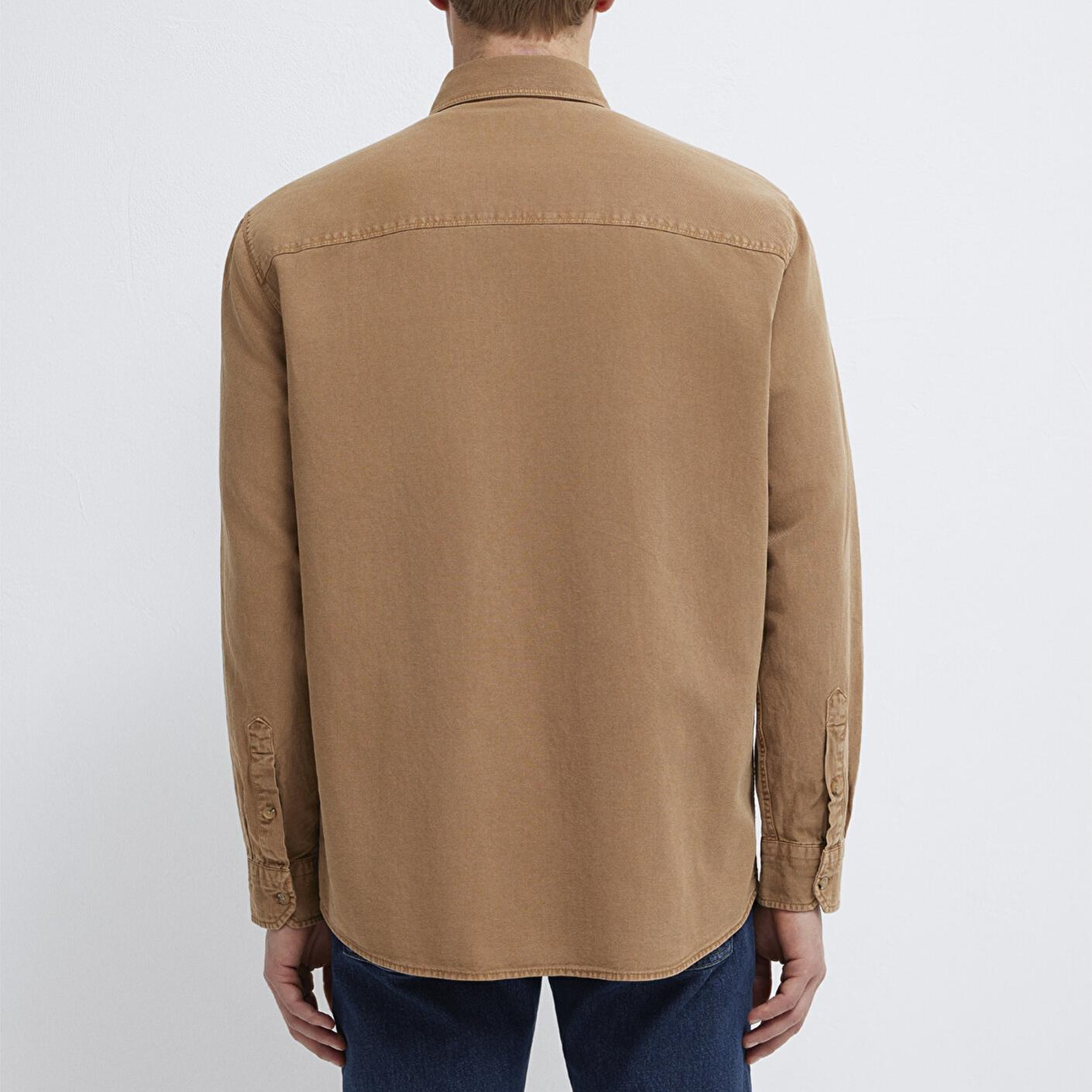 Mavi Cepli Kahverengi Gömlek Regular Fit / Normal Kesim 0211827-88616