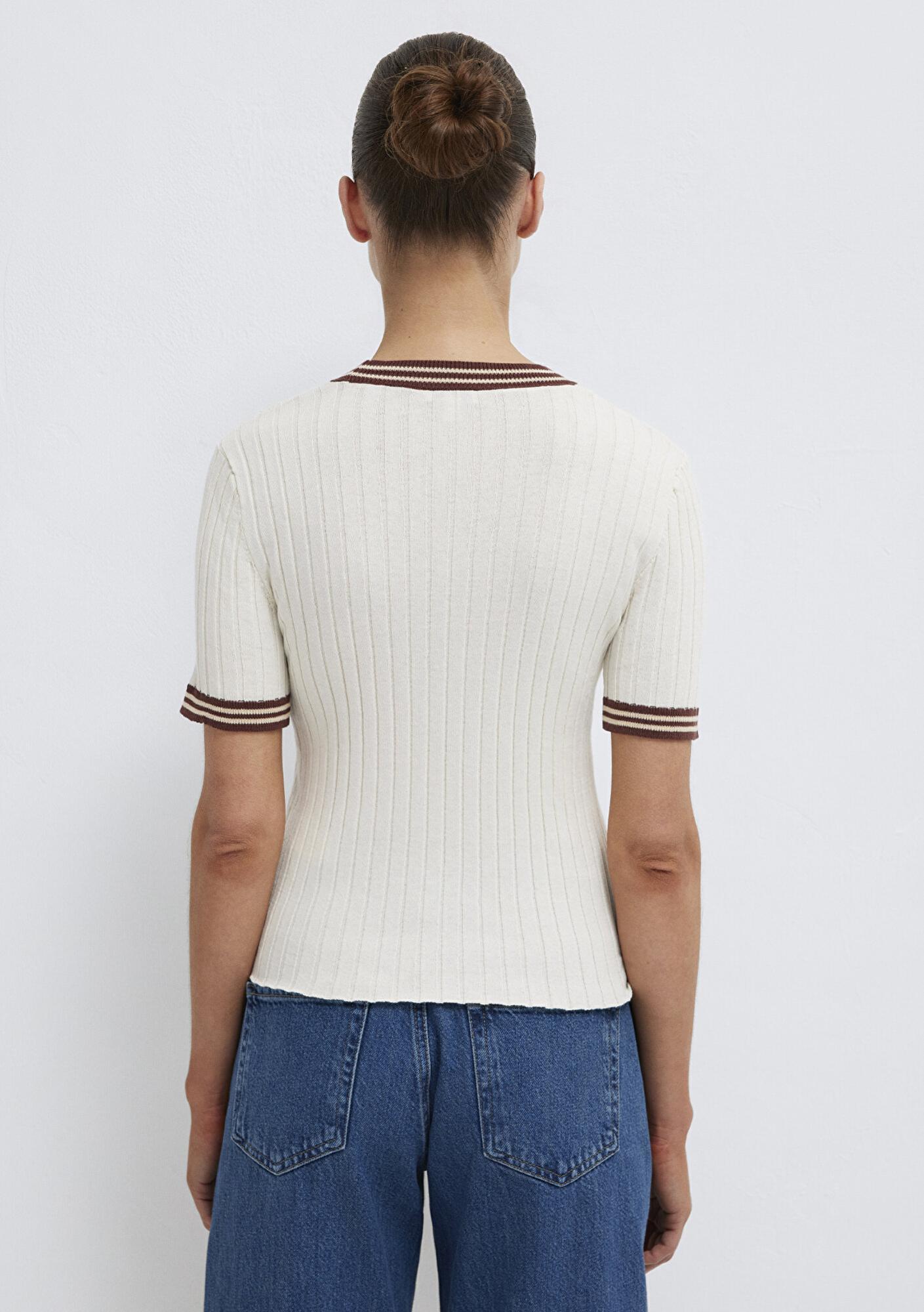 Mavi Ekru Triko Fitted / Vücuda Oturan Kesim 1710843-70048