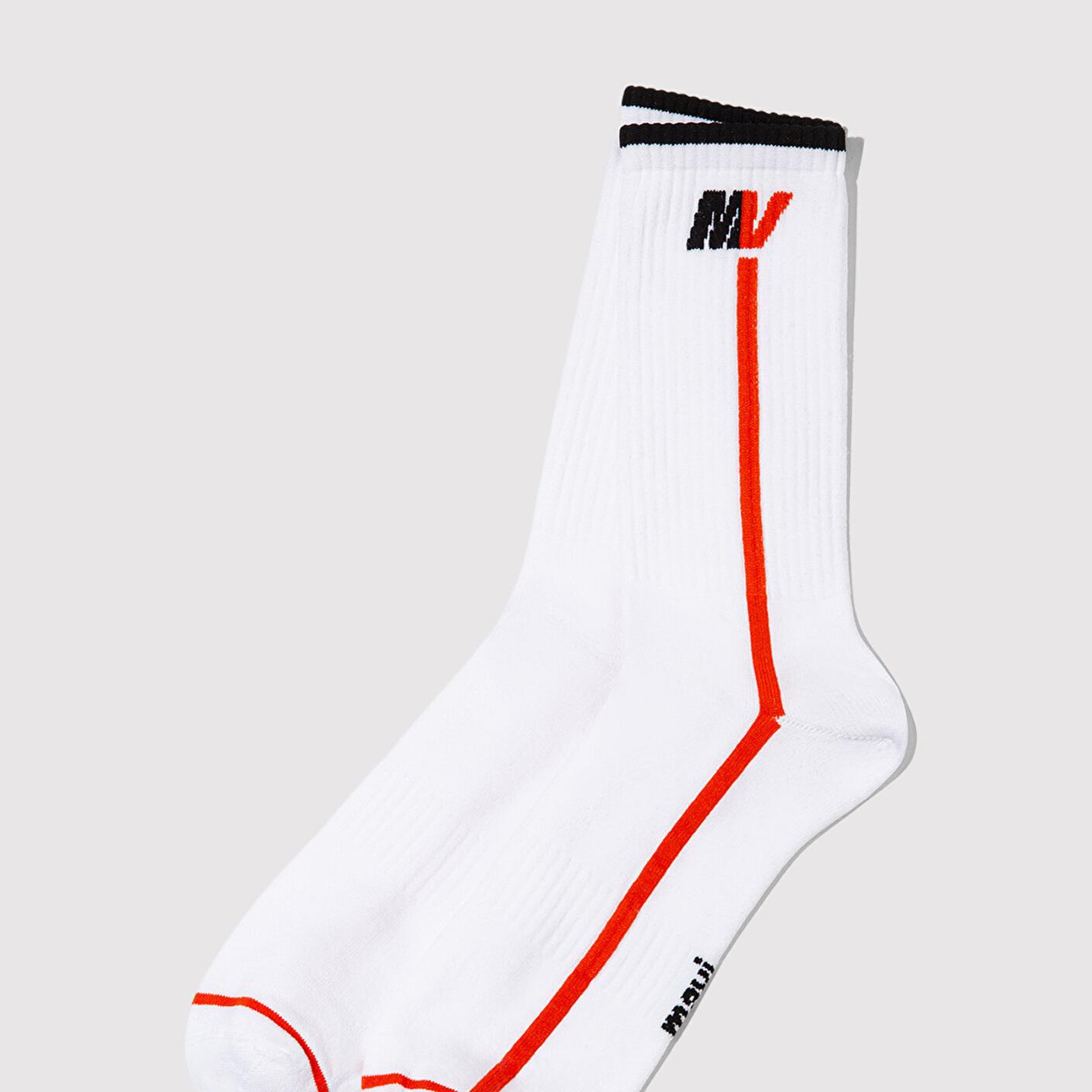 Mavi MV Baskılı Beyaz Soket Çorap 0911746-602