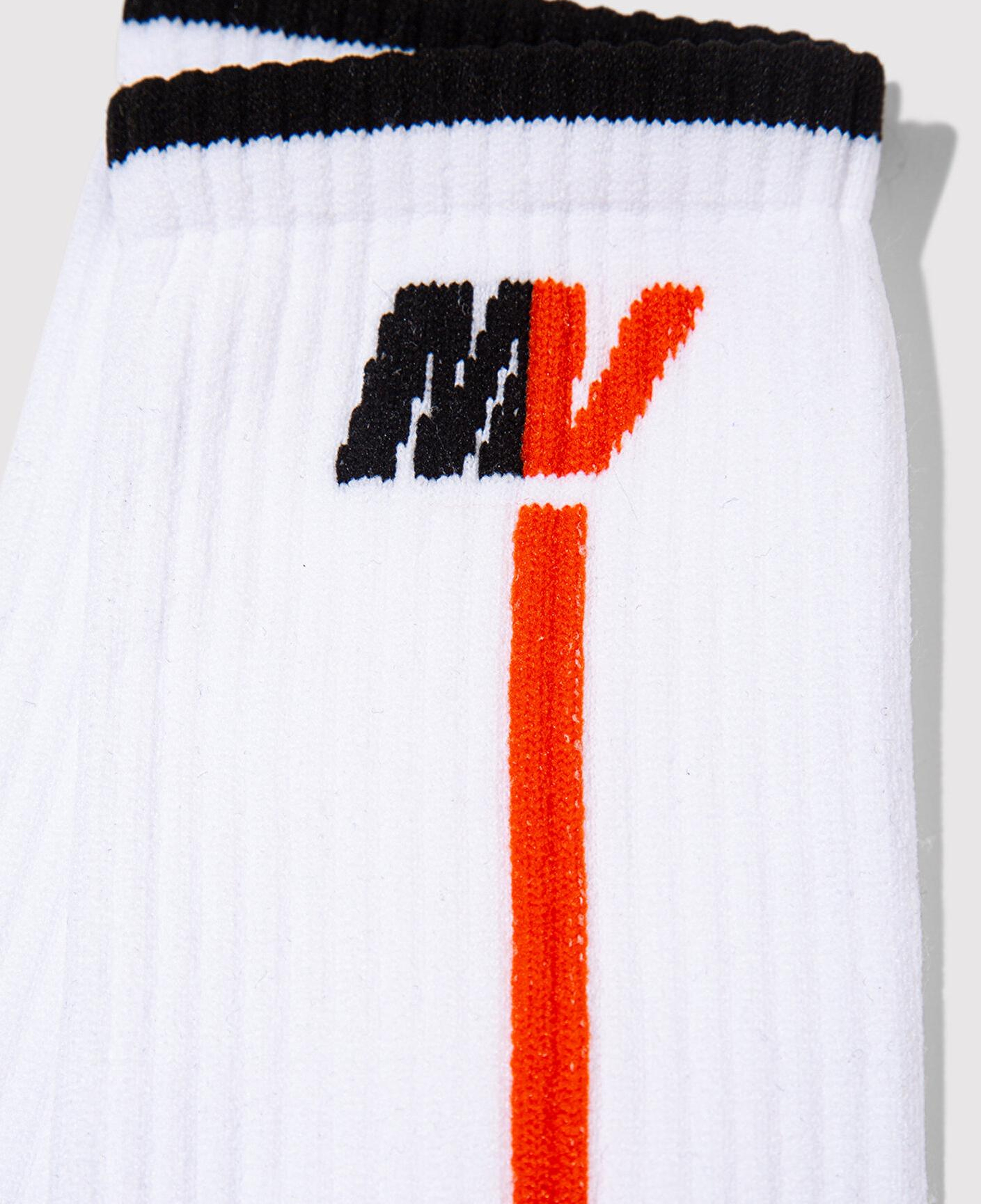 Mavi MV Baskılı Beyaz Soket Çorap 0911746-602