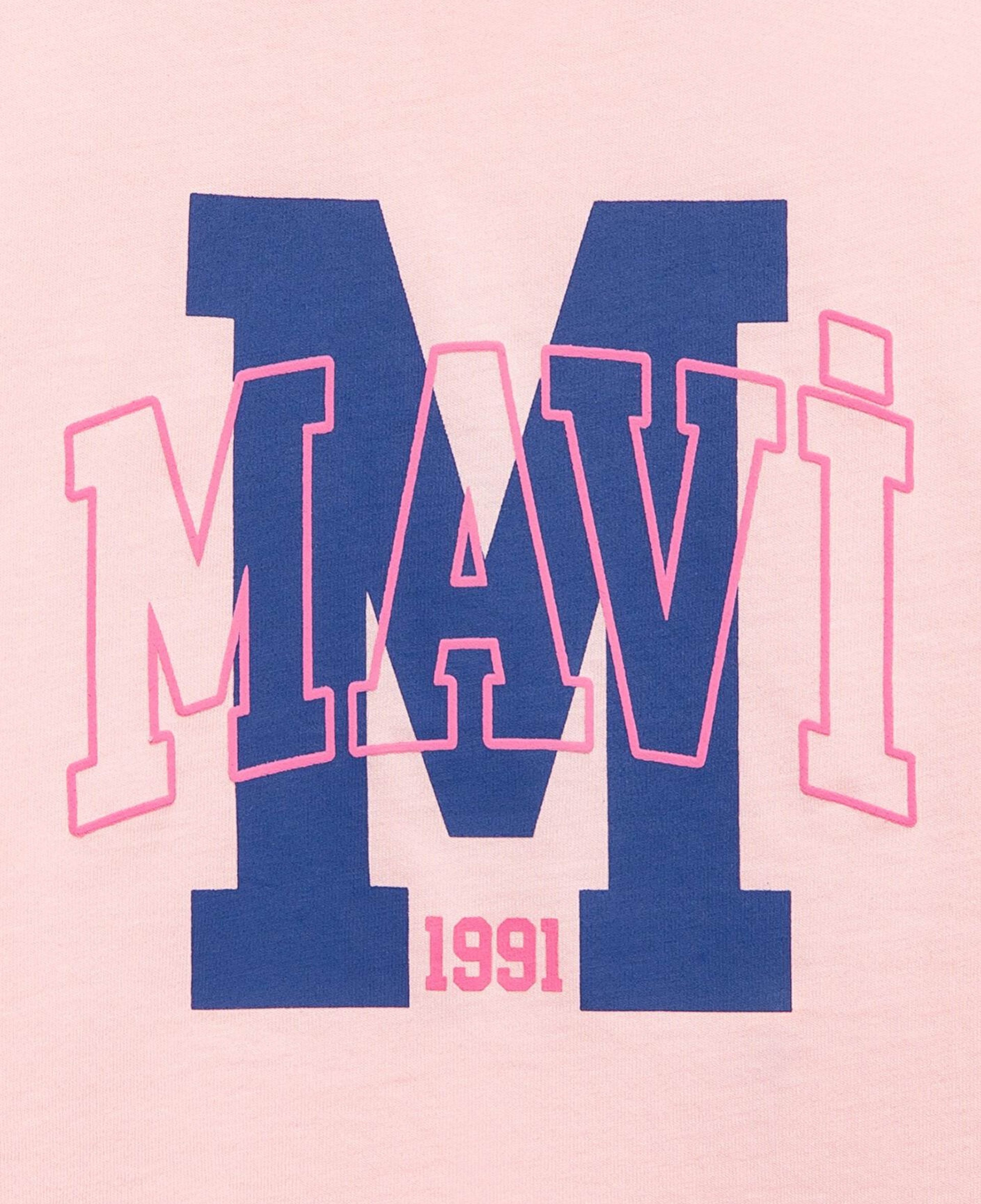 Mavi M Logo Baskılı Pembe Tişört Loose Fit / Bol Rahat Kesim 7610390-71007