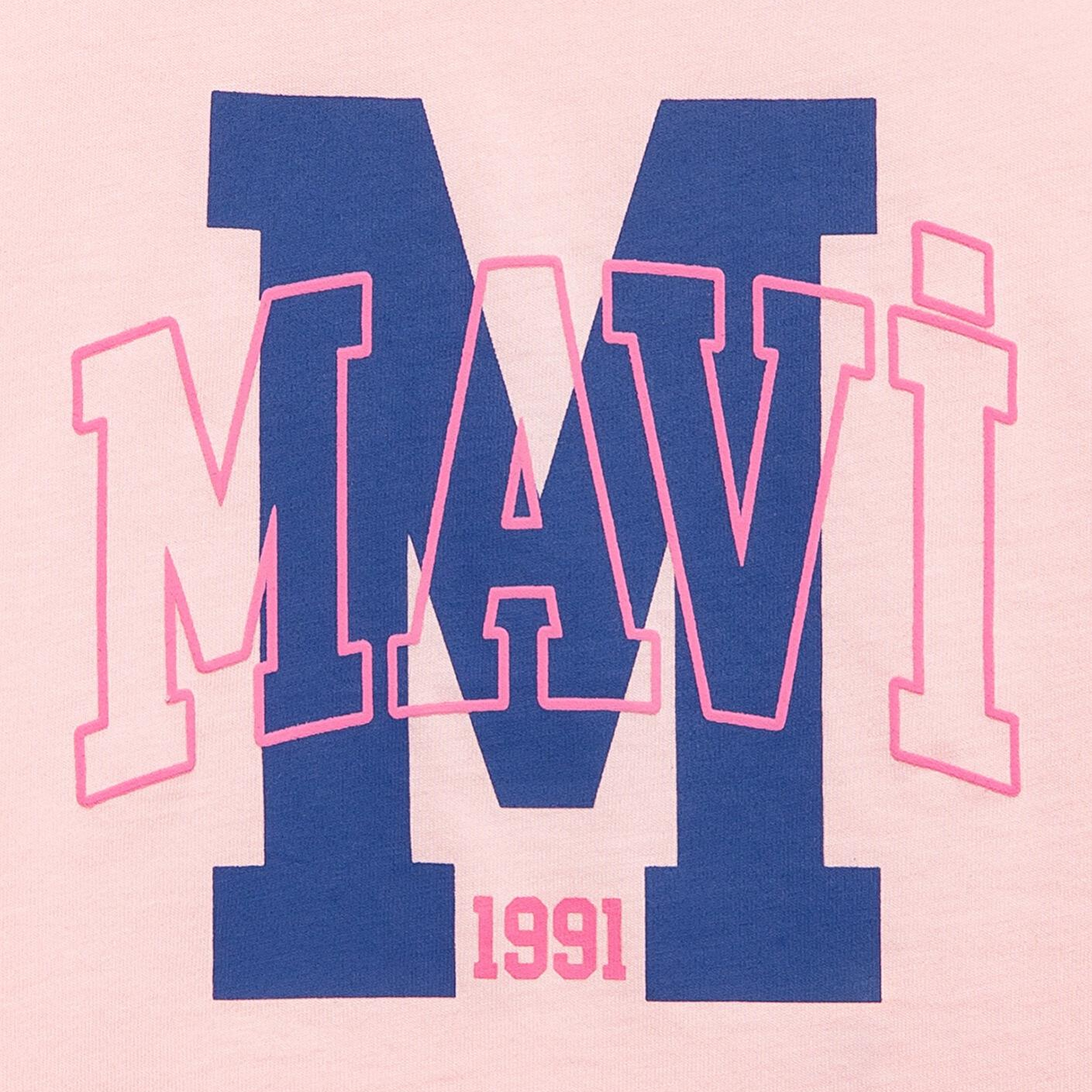 Mavi M Logo Baskılı Pembe Tişört Loose Fit / Bol Rahat Kesim 7610390-71007
