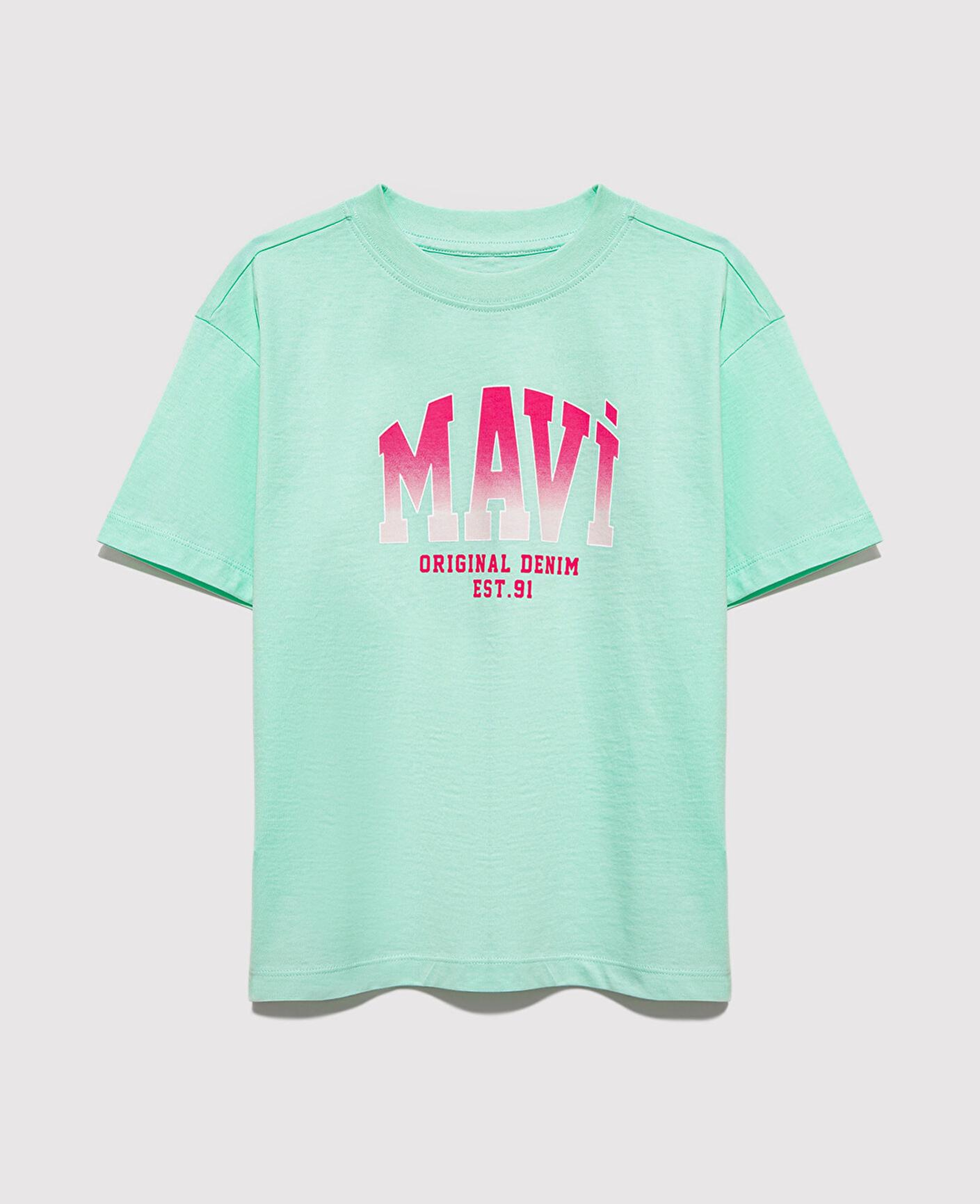 Mavi Mavi Logo Baskılı Yeşil Tişört Loose Fit / Bol Rahat Kesim 7610386-71643