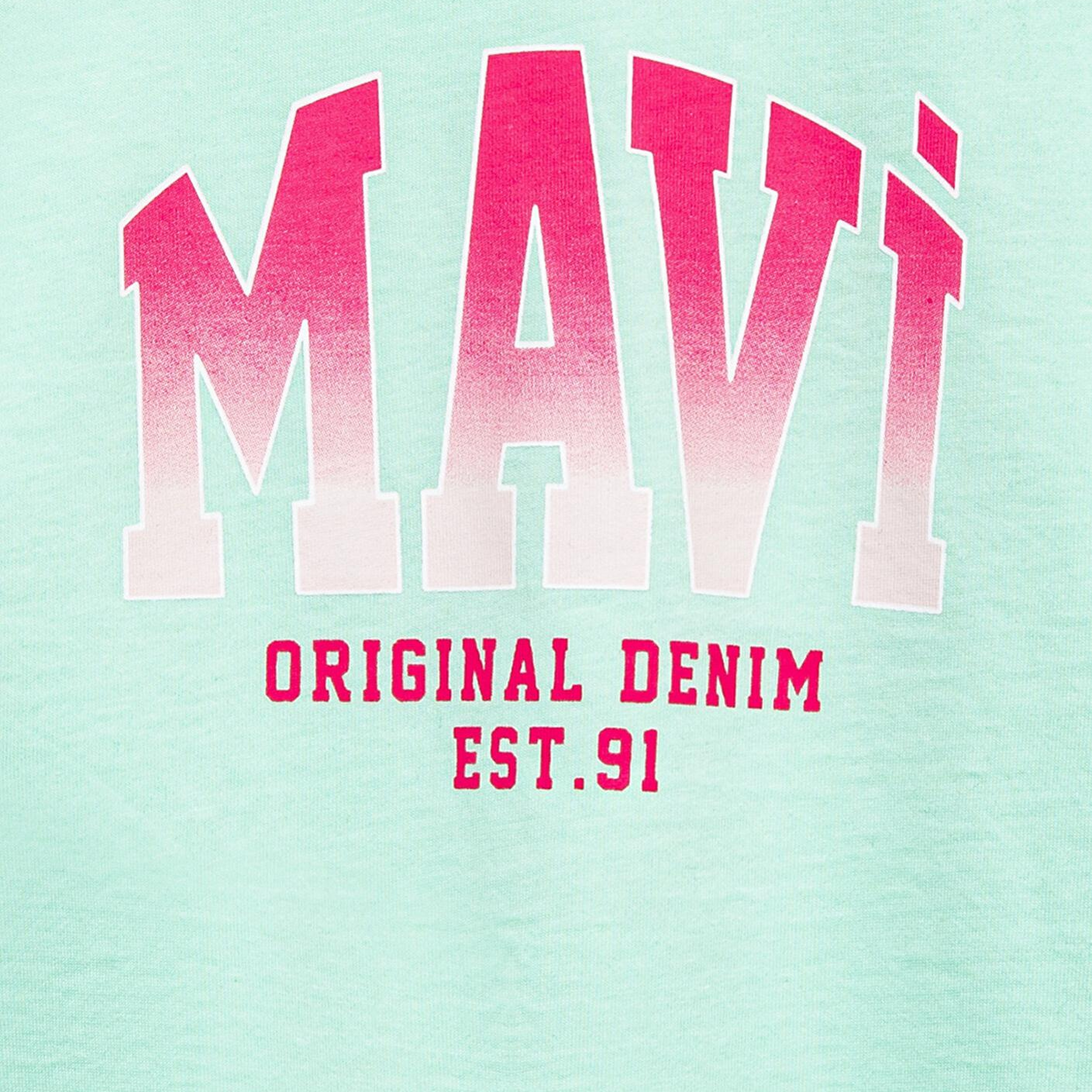Mavi Mavi Logo Baskılı Yeşil Tişört Loose Fit / Bol Rahat Kesim 7610386-71643