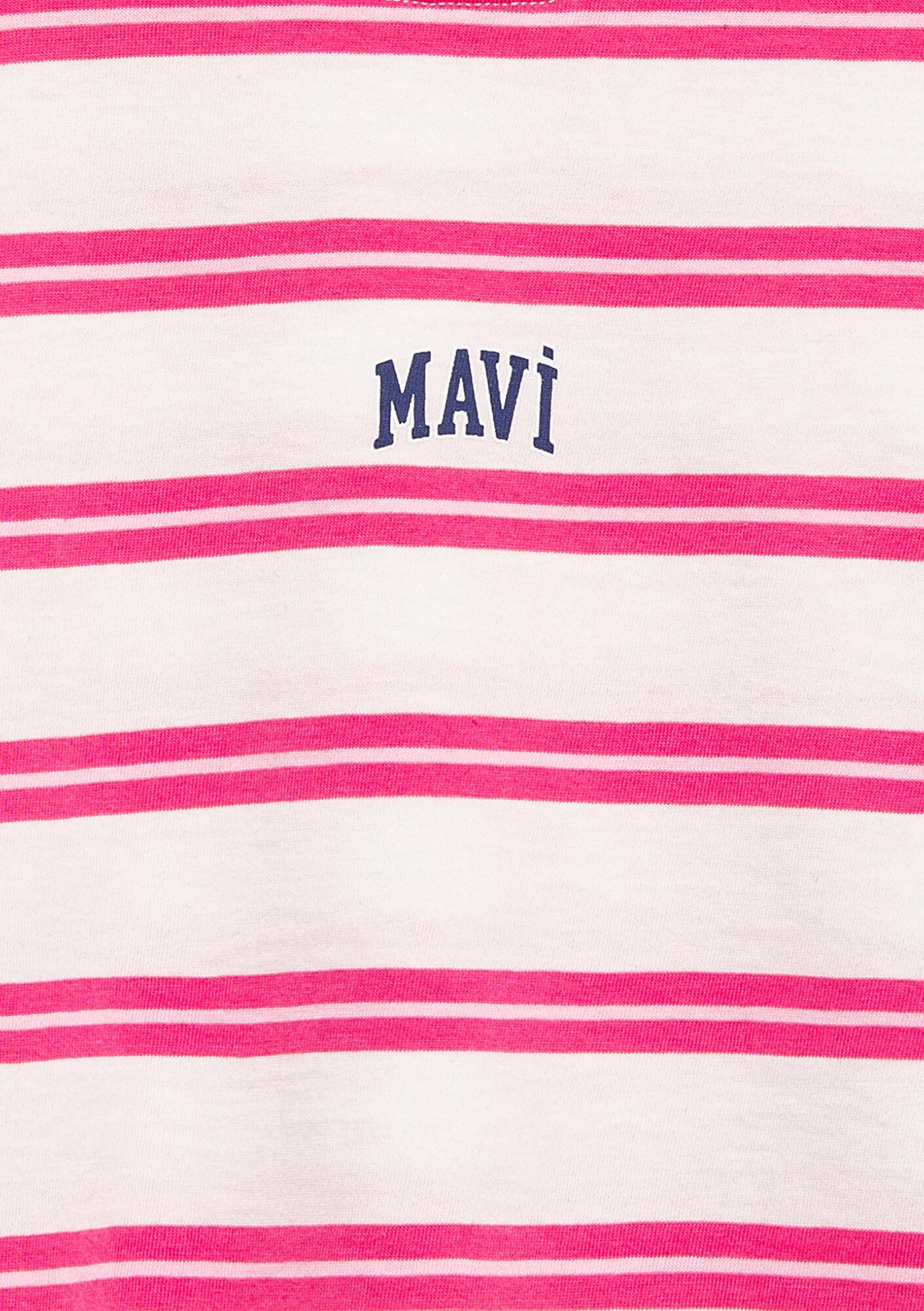 Mavi Mavi Logo Baskılı Ekru Tişört Loose Fit / Bol Rahat Kesim 7610387-91358