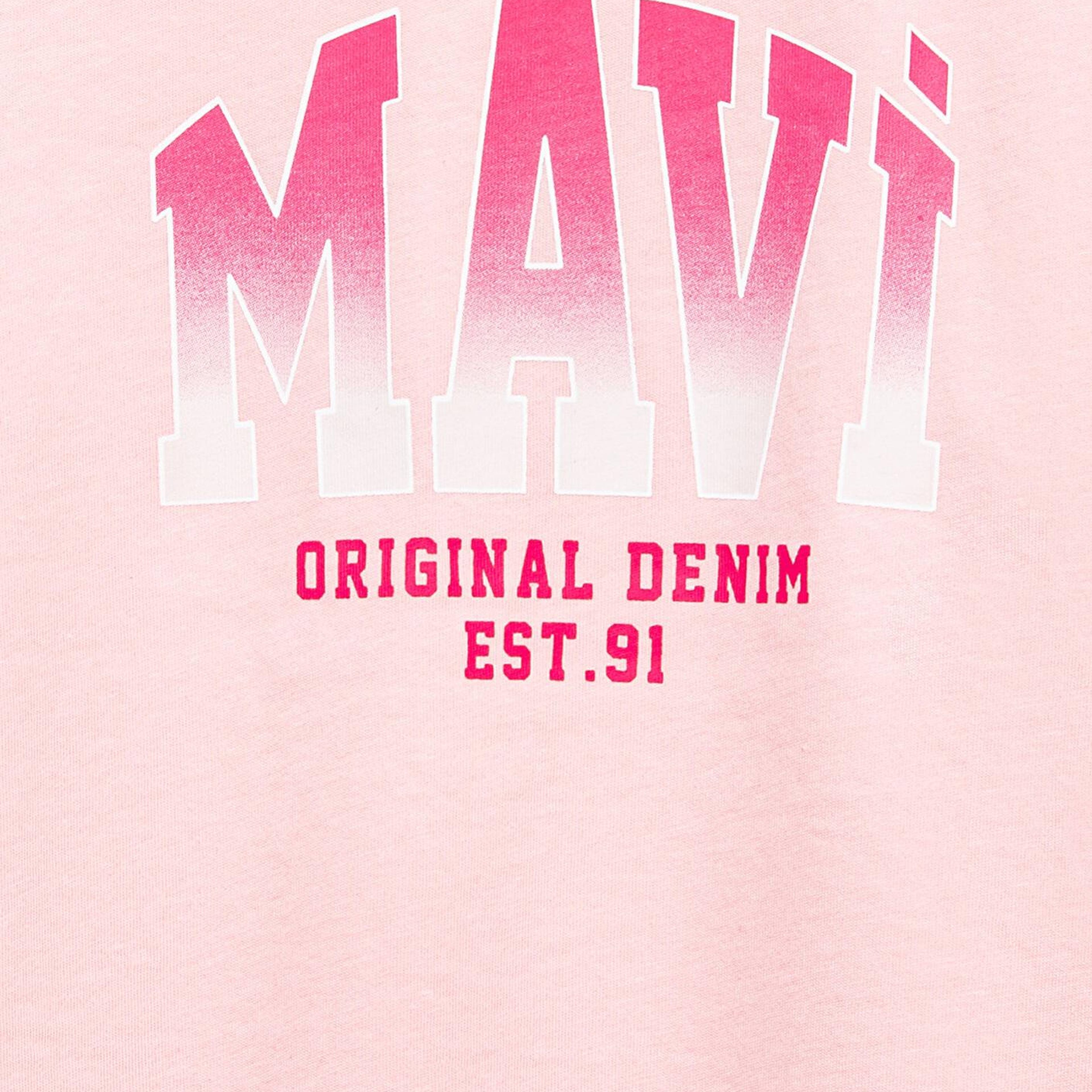 Mavi Mavi Logo Baskılı Pembe Tişört Loose Fit / Bol Rahat Kesim 7610386-71007