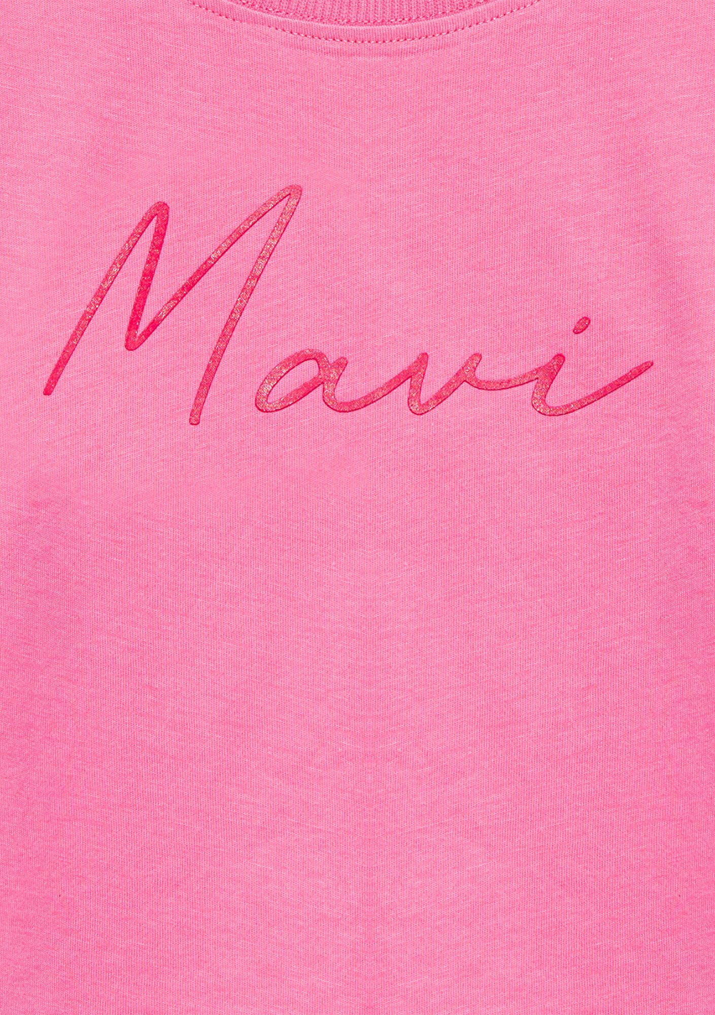 Mavi Mavi Logo Baskılı Pembe Tişört Loose Fit / Bol Rahat Kesim 7610181-91355
