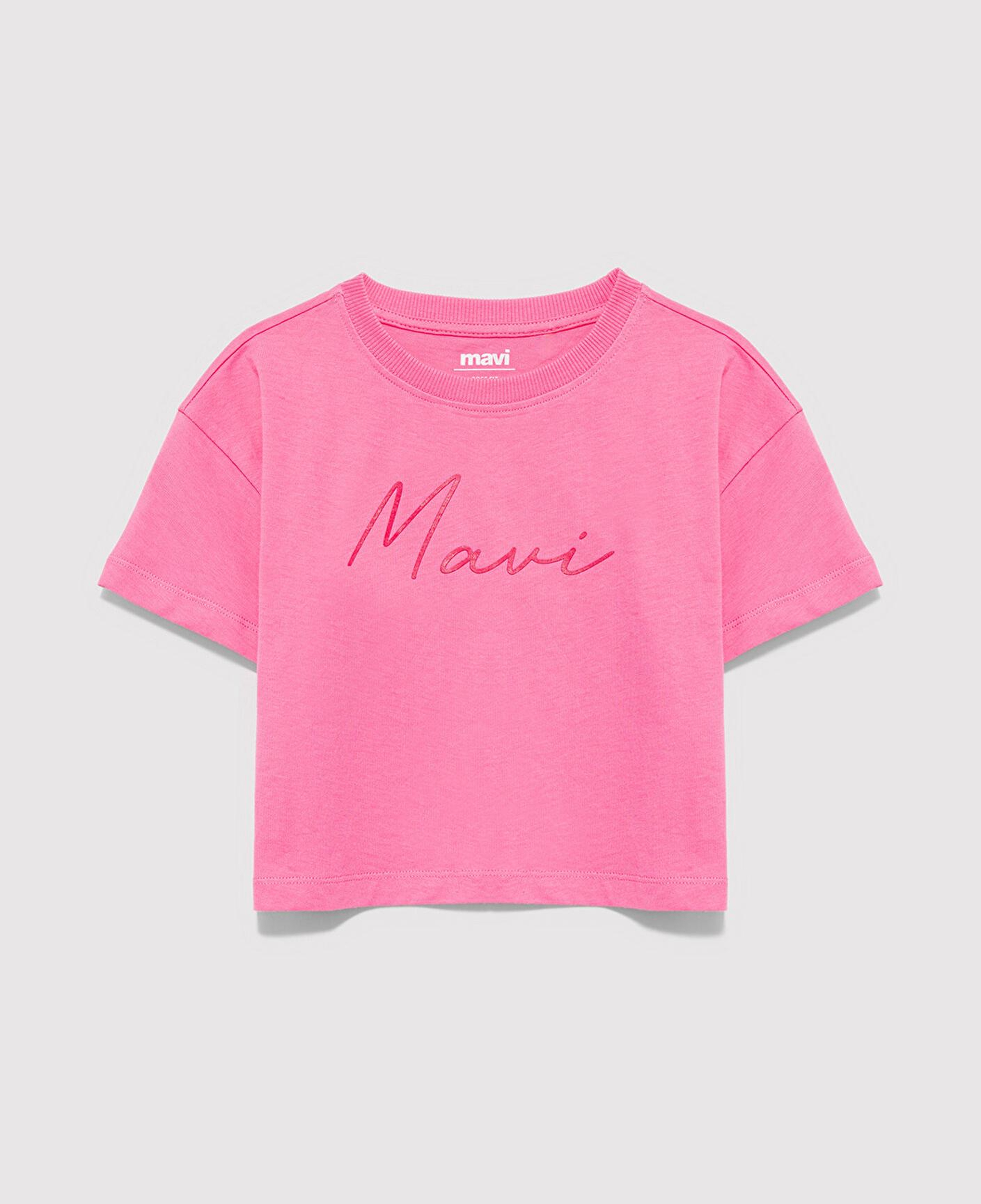 Mavi Mavi Logo Baskılı Pembe Tişört Loose Fit / Bol Rahat Kesim 7610181-91355