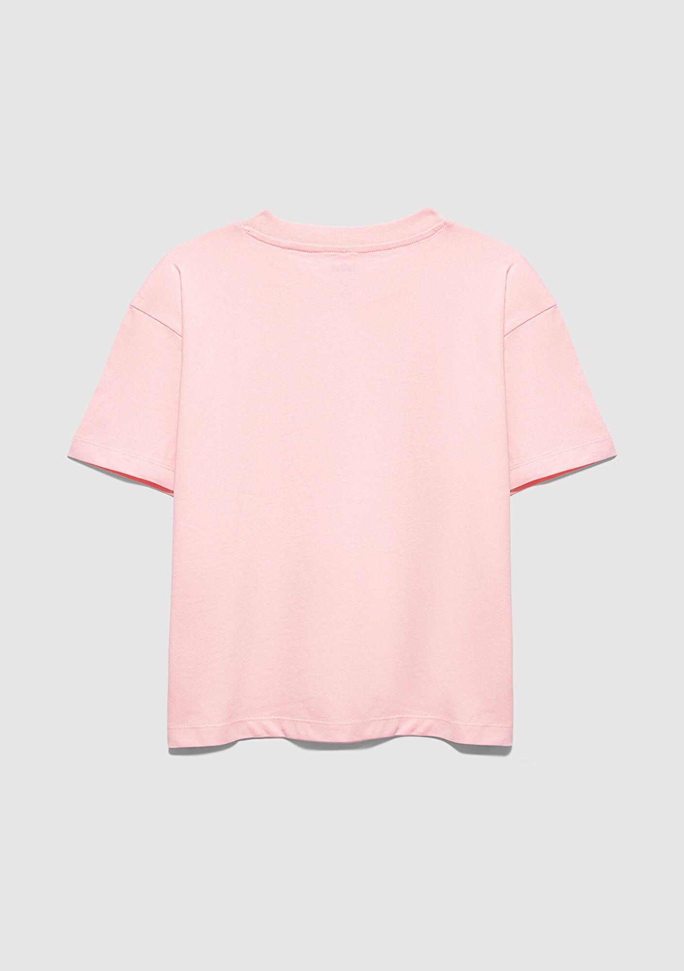 Mavi Mavi Logo Baskılı Pembe Tişört Loose Fit / Bol Rahat Kesim 7610386-71007