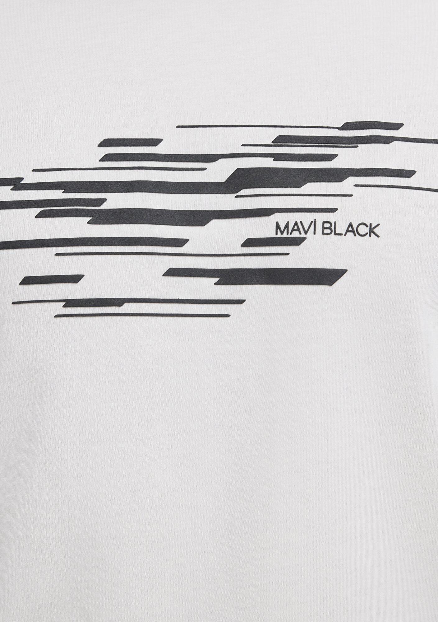 Mavi Mavi Black Ekru Tişört Regular Fit / Normal Kesim 0613131-70057
