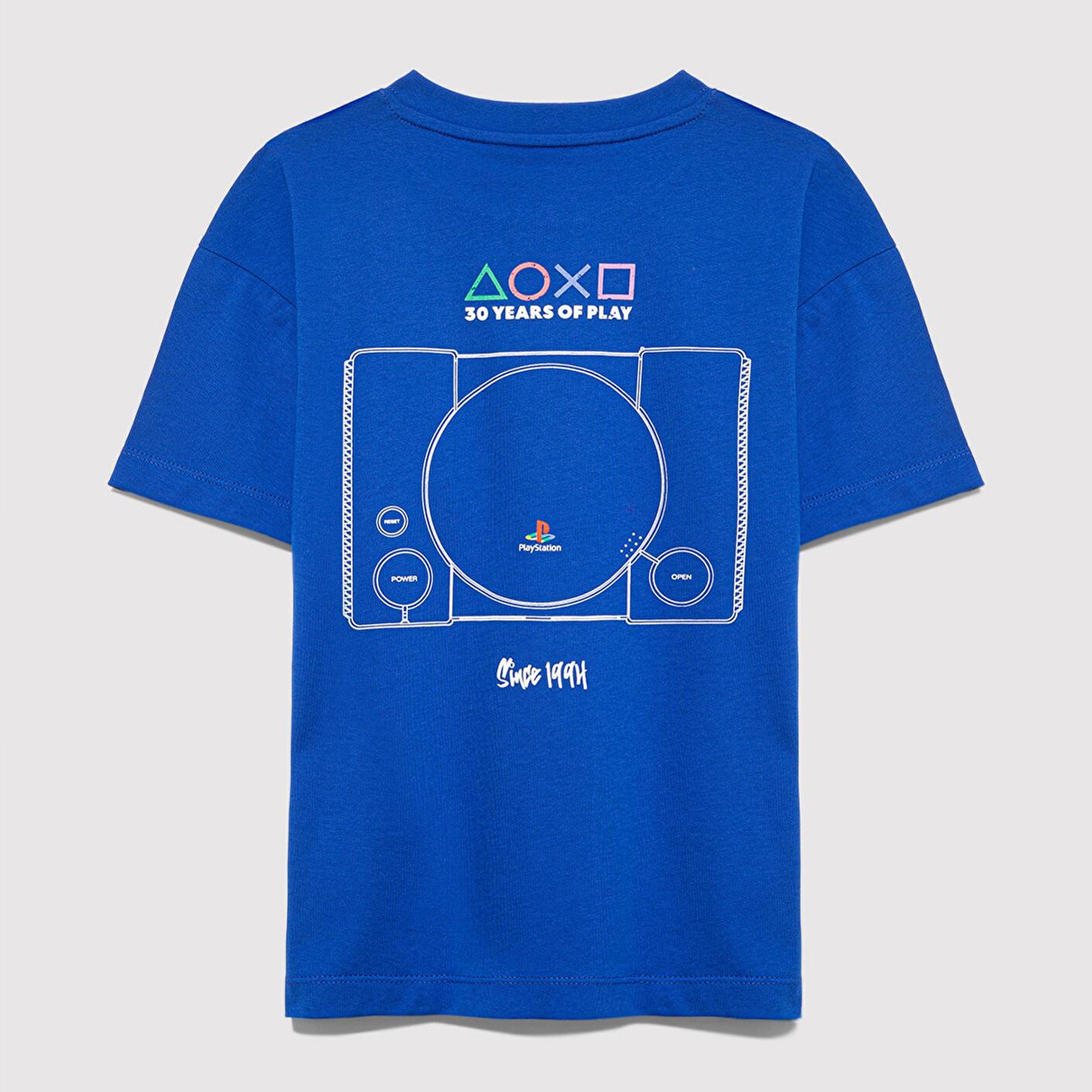 Mavi PlayStation Baskılı Mavi Tişört Loose Fit / Bol Rahat Kesim 6610422-70896