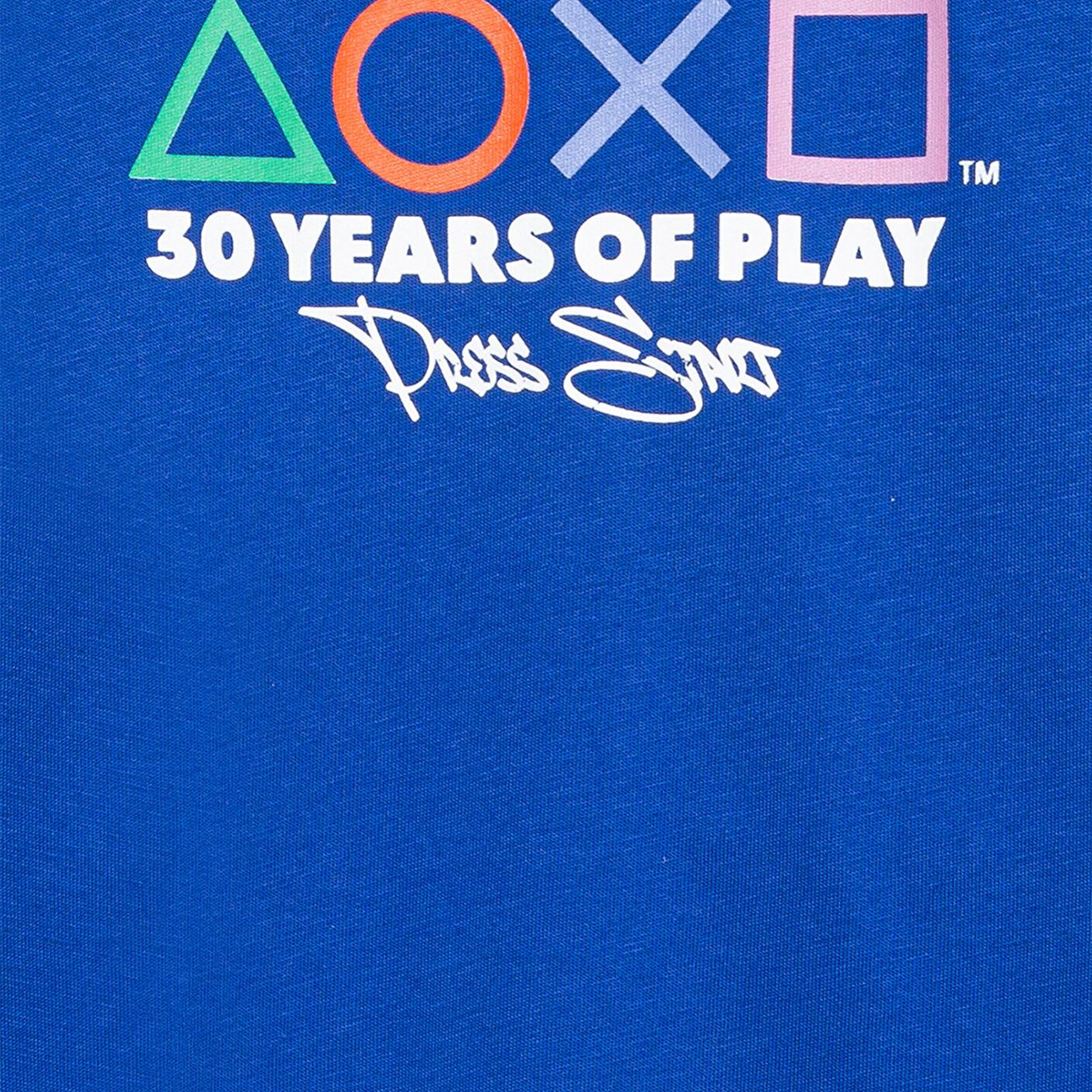 Mavi PlayStation Baskılı Mavi Tişört Loose Fit / Bol Rahat Kesim 6610422-70896