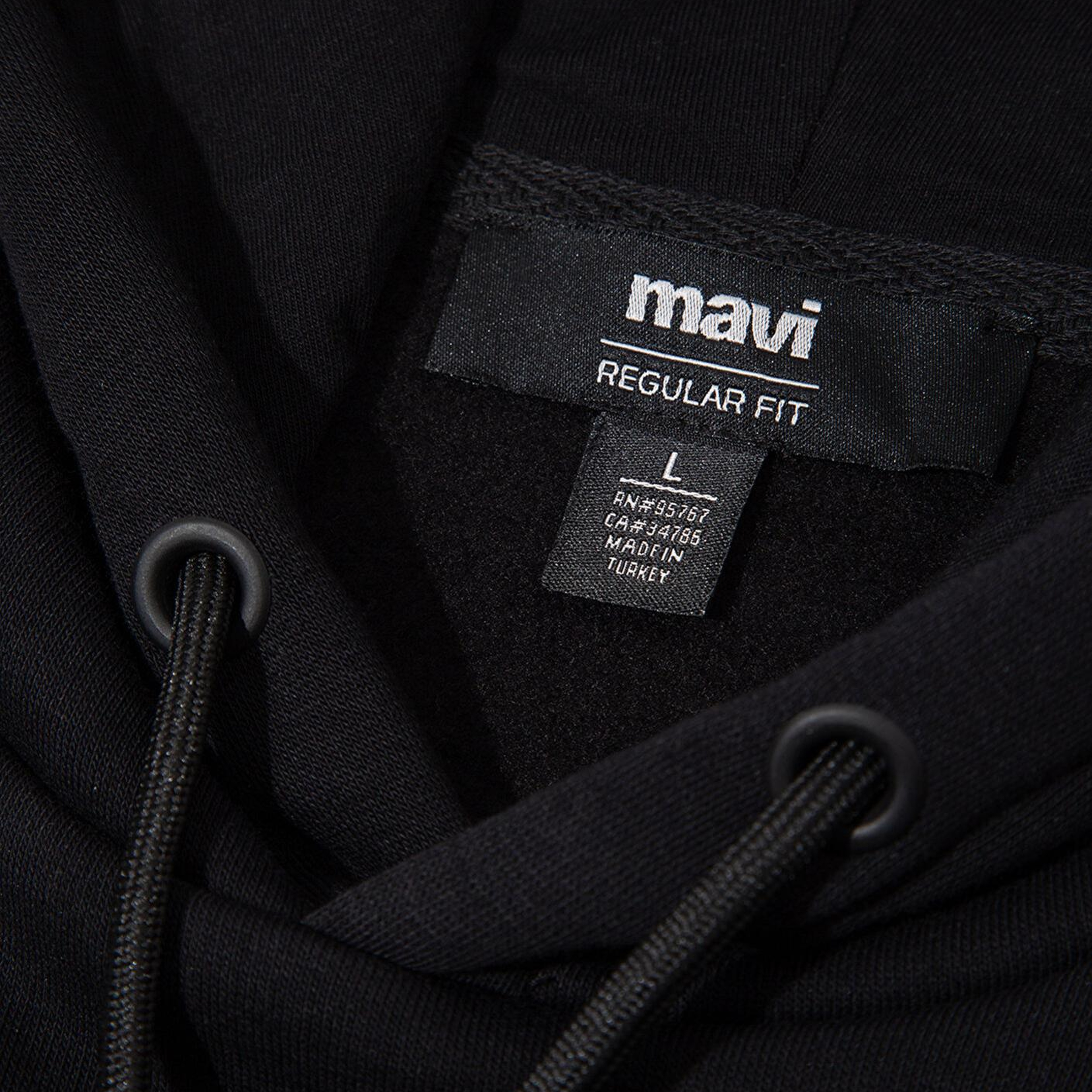 Mavi Mavi Logo Baskılı Kapüşonlu Siyah Sweatshirt 0S10549-900