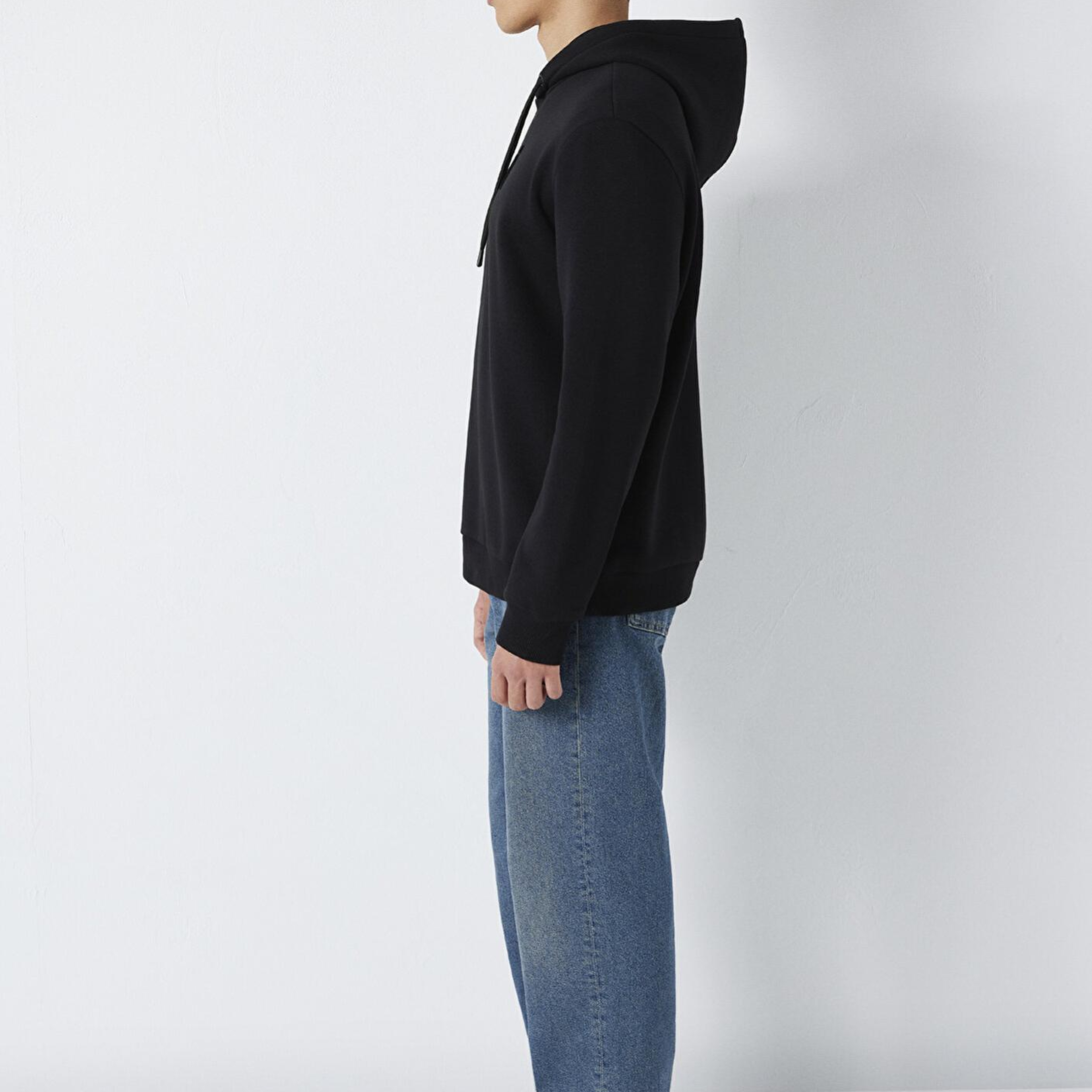 Mavi Mavi Logo Baskılı Kapüşonlu Siyah Sweatshirt 0S10549-900