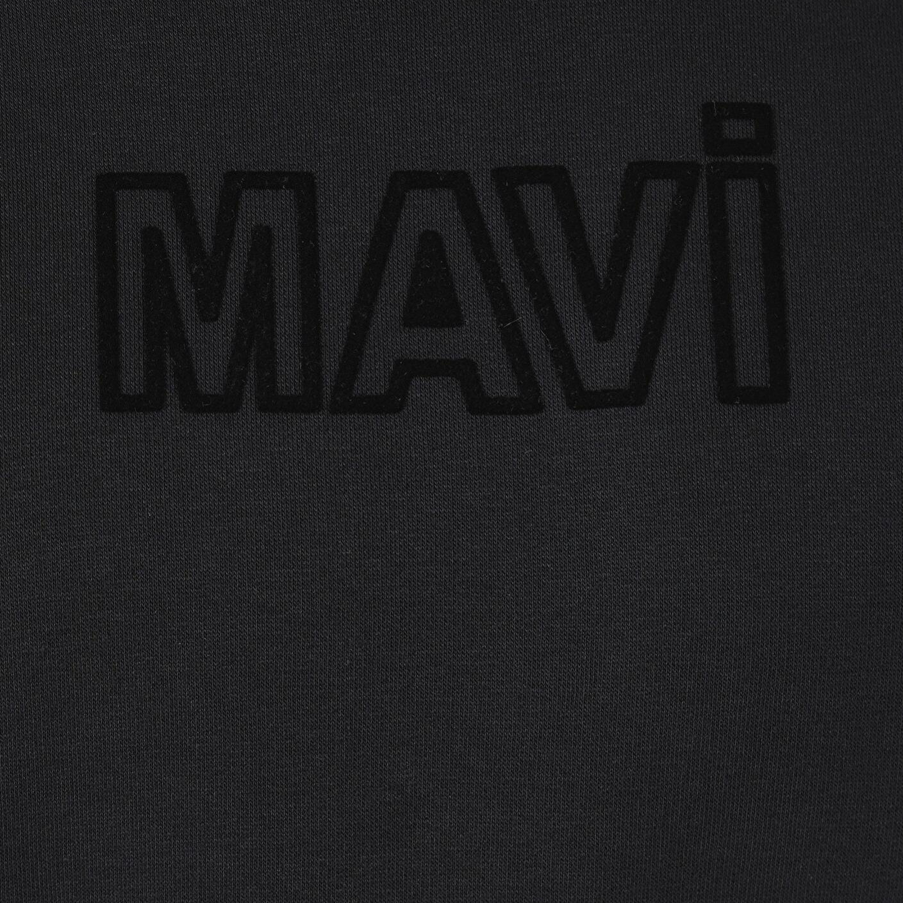 Mavi Mavi Logo Baskılı Kapüşonlu Siyah Sweatshirt 0S10549-900