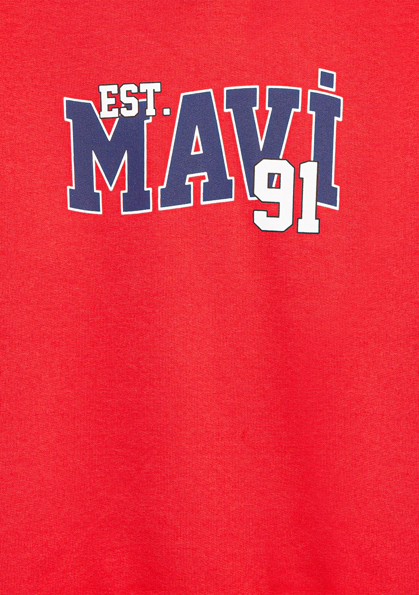 Mavi Mavi Baskılı Kırmızı Sweatshirt 6S10139-70478