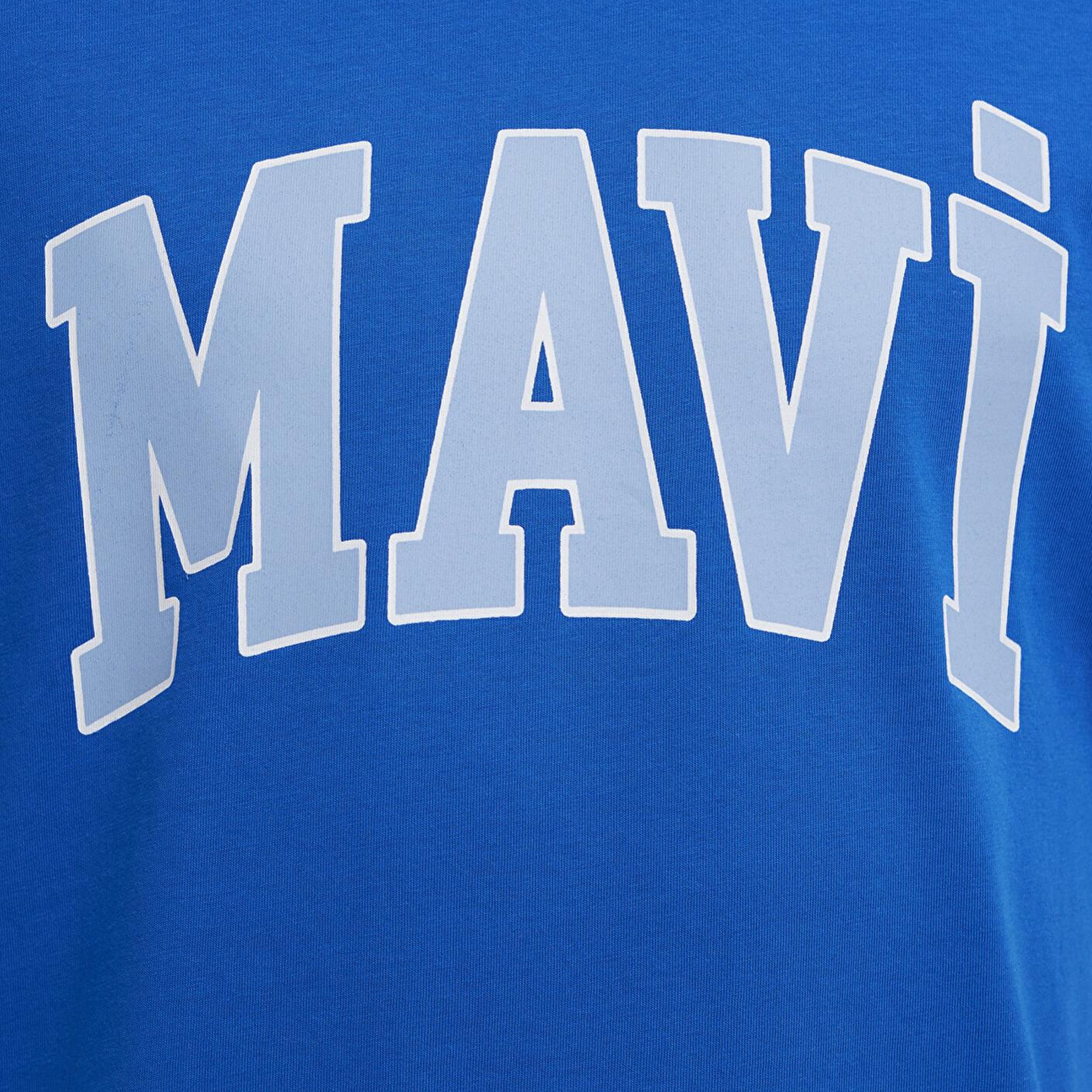 Mavi Mavi Logo Baskılı Mavi Tişört Loose Fit / Bol Rahat Kesim 0611711-81330