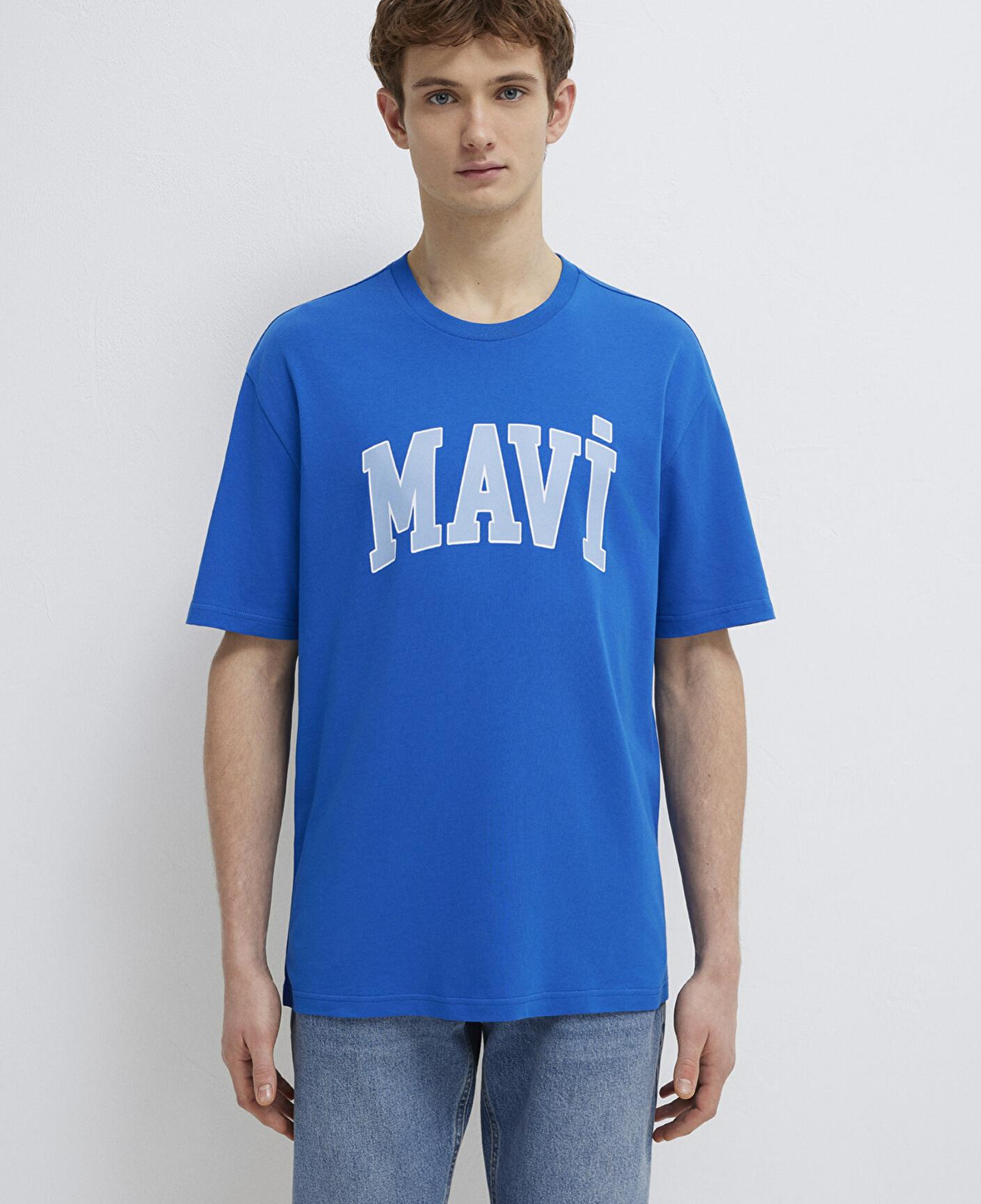 Mavi Mavi Logo Baskılı Mavi Tişört Loose Fit / Bol Rahat Kesim 0611711-81330