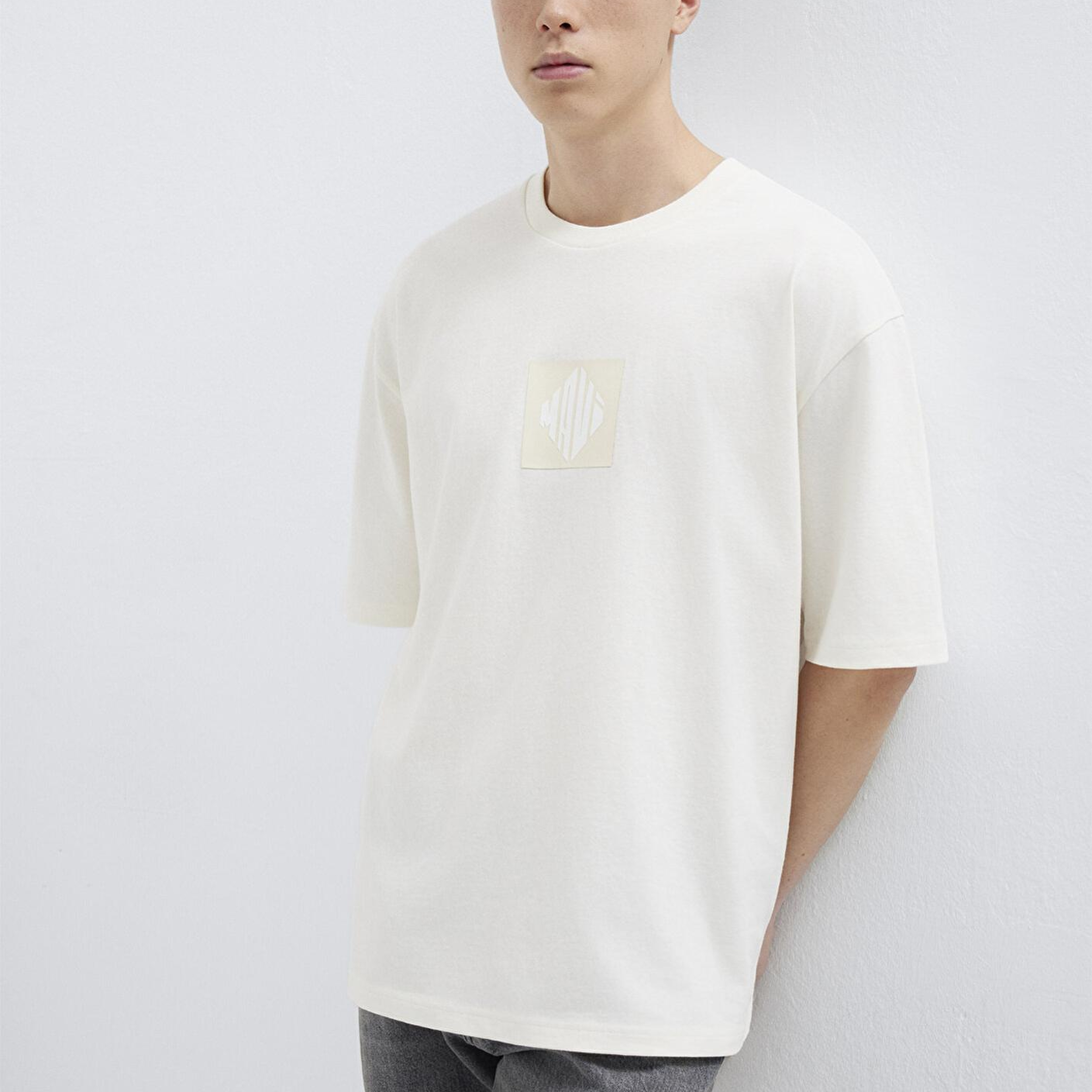 Mavi Mavi Logo Baskılı Ekru Tişört Relaxed Fit / Rahat Kesim 0613148-70057