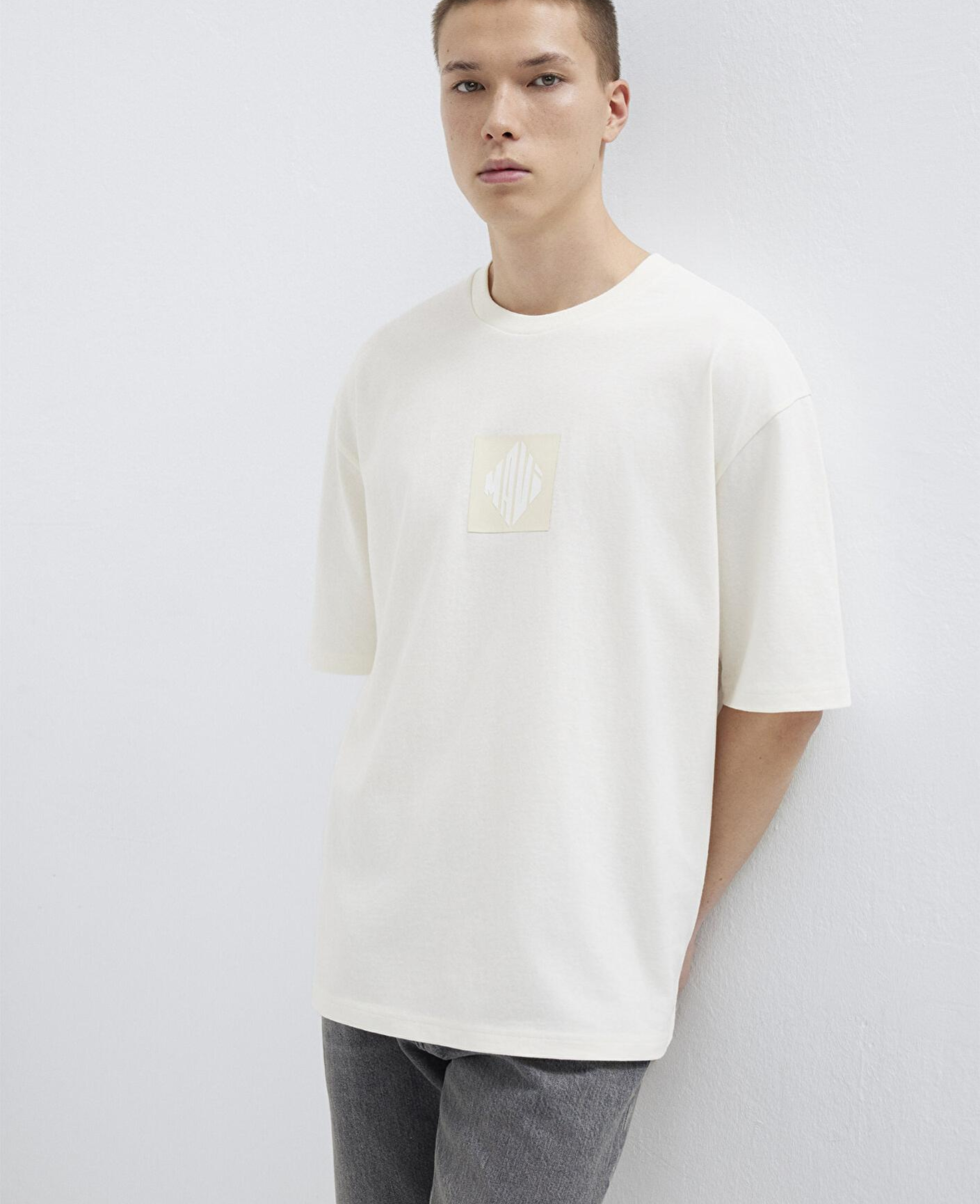 Mavi Mavi Logo Baskılı Ekru Tişört Relaxed Fit / Rahat Kesim 0613148-70057