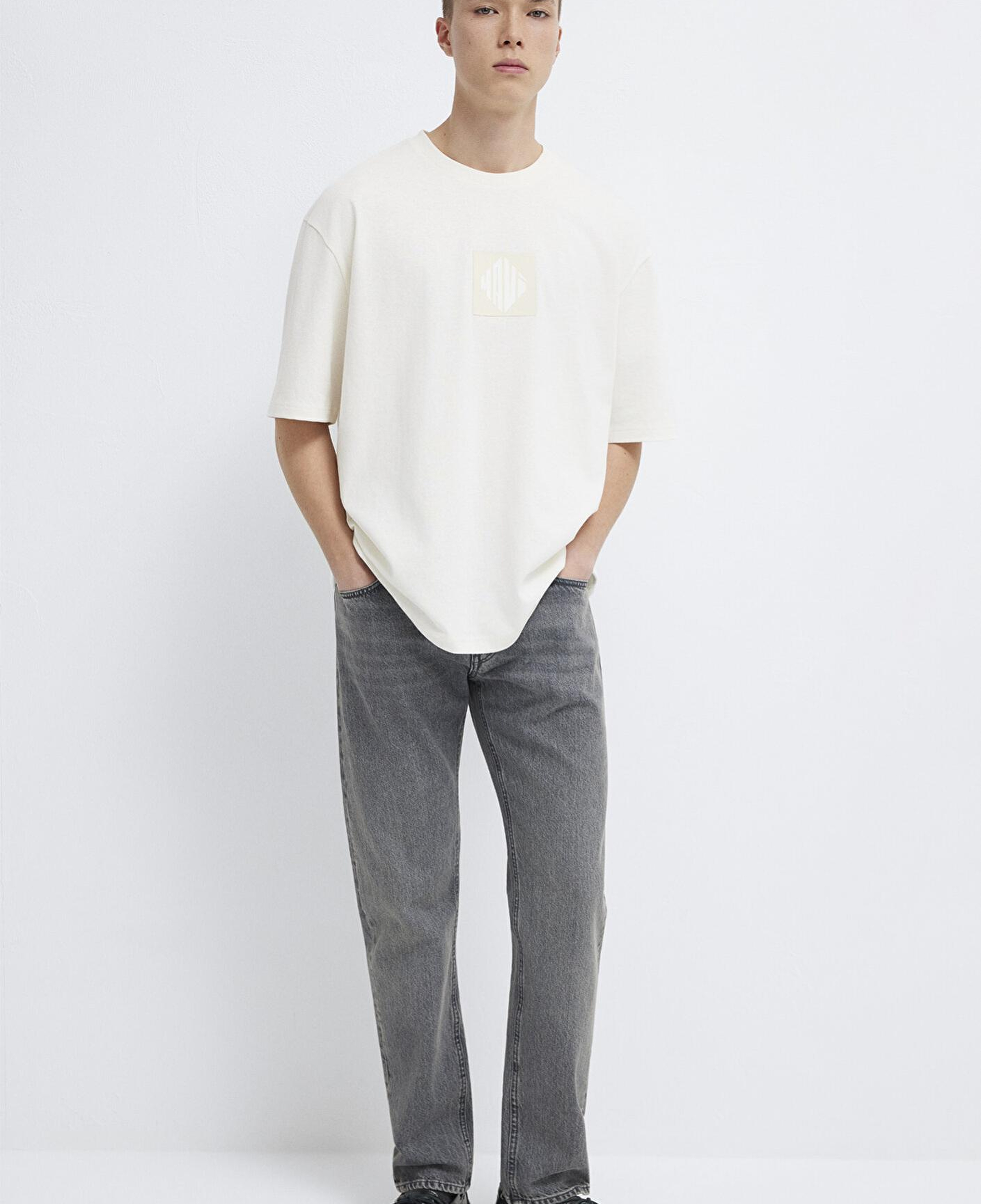 Mavi Mavi Logo Baskılı Ekru Tişört Relaxed Fit / Rahat Kesim 0613148-70057