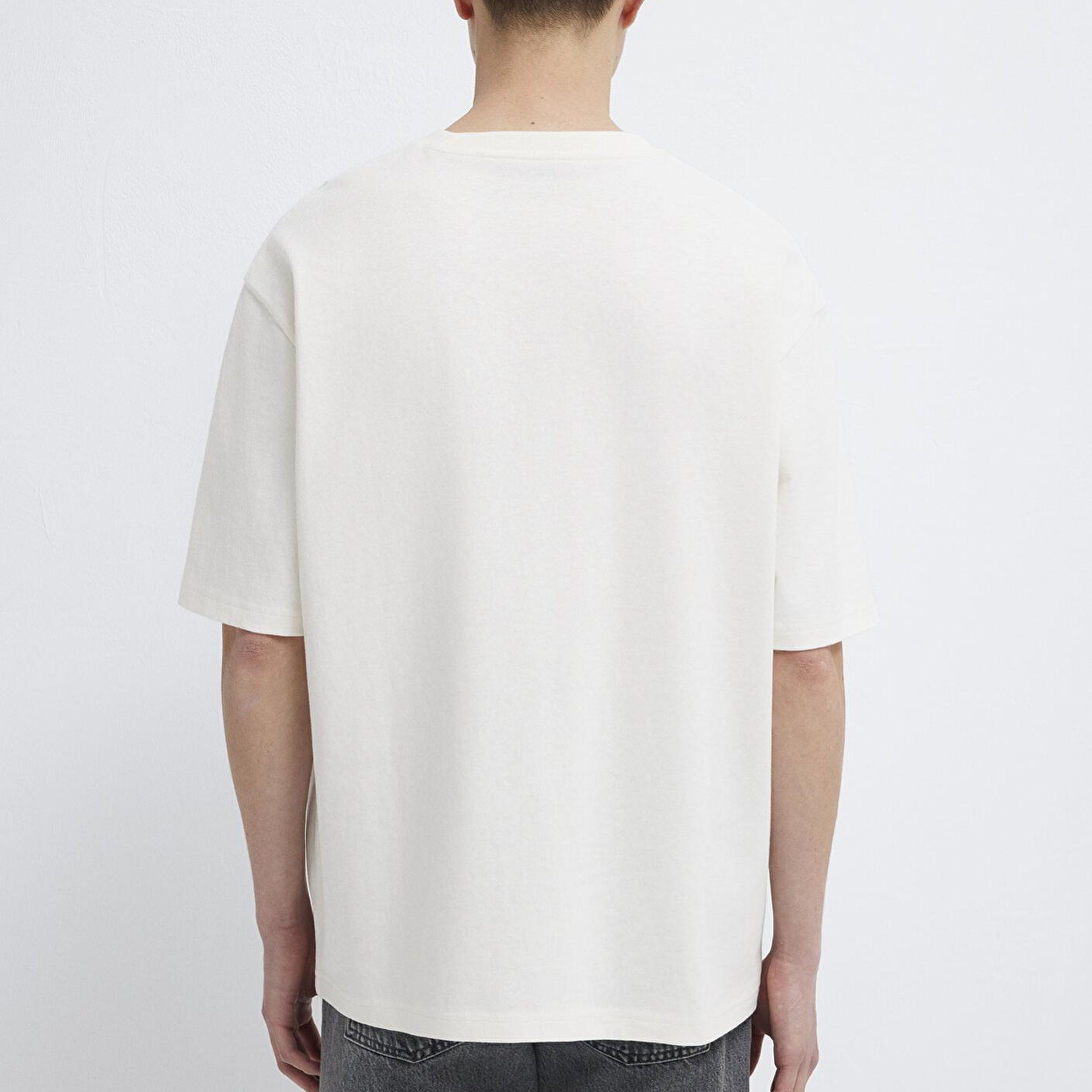 Mavi Mavi Logo Baskılı Ekru Tişört Relaxed Fit / Rahat Kesim 0613148-70057