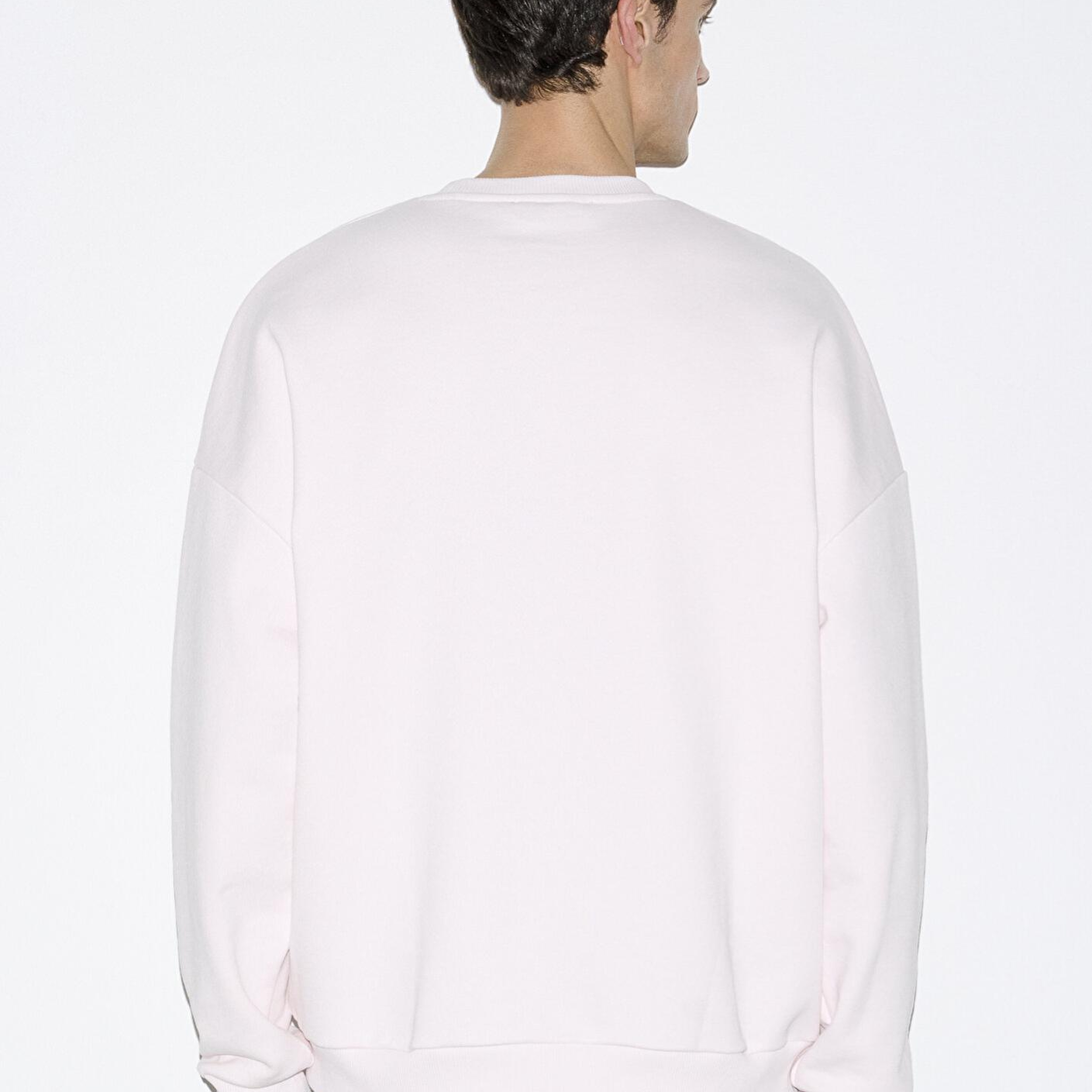 Mavi M Kalp İşlemeli Bisiklet Yaka Pembe Sweatshirt 0S10577-70989
