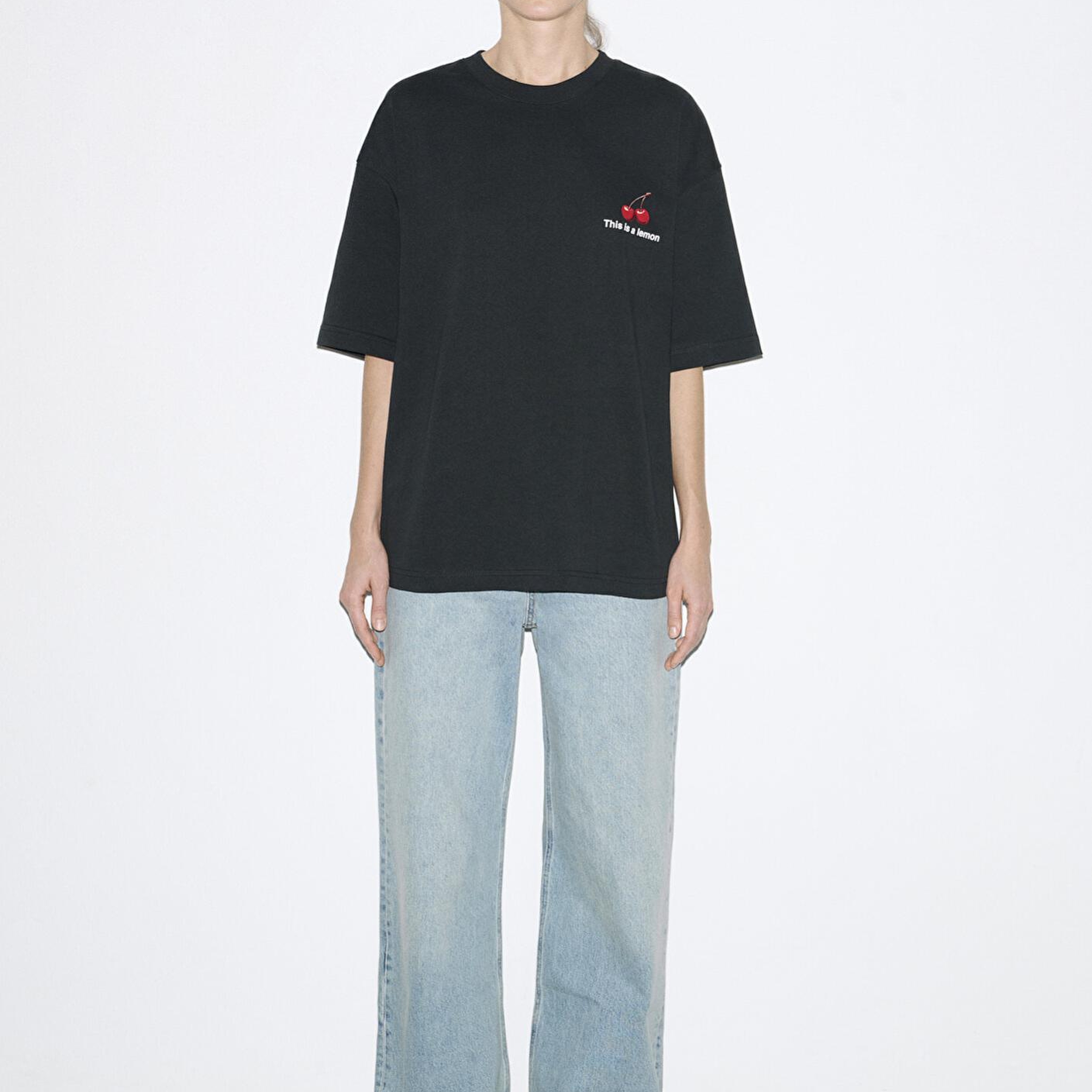 Mavi This Is A Lemon Sırt Baskılı Siyah Tişört Oversize / Geniş Kesim 0613255-71379
