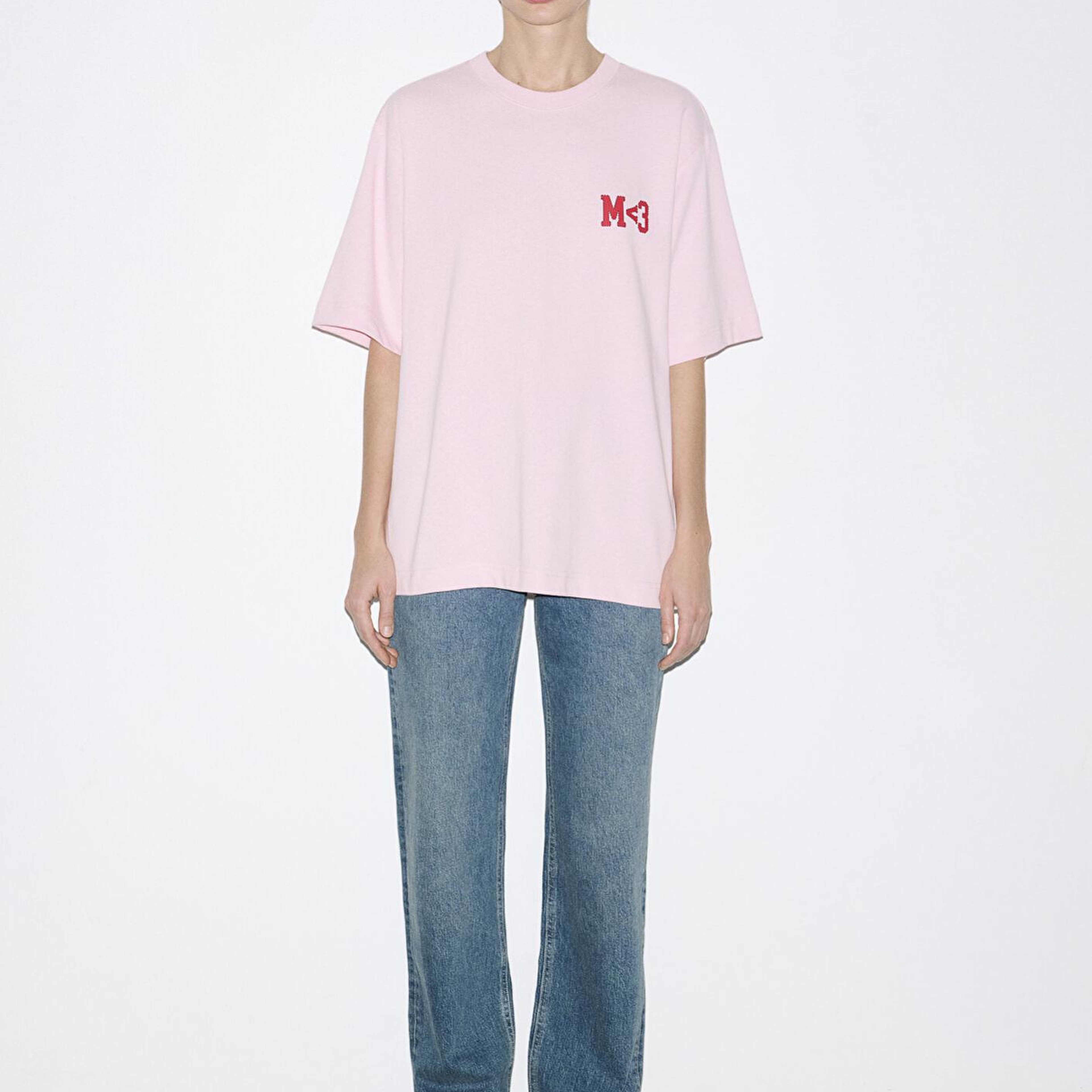 Mavi M Kalp Baskılı Pembe Tişört Relaxed Fit / Rahat Kesim 0613252-91467