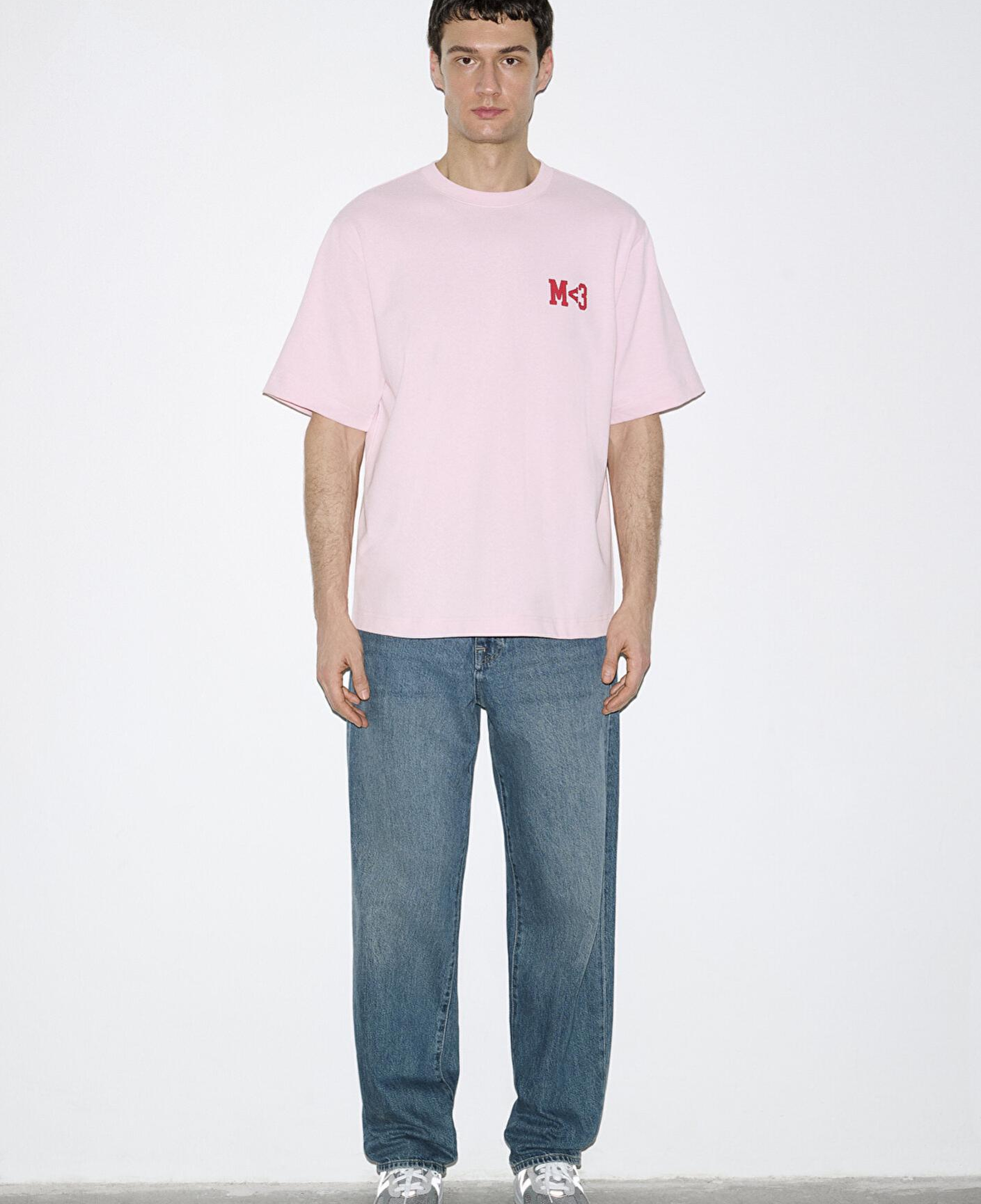 Mavi M Kalp Baskılı Pembe Tişört Relaxed Fit / Rahat Kesim 0613252-91467