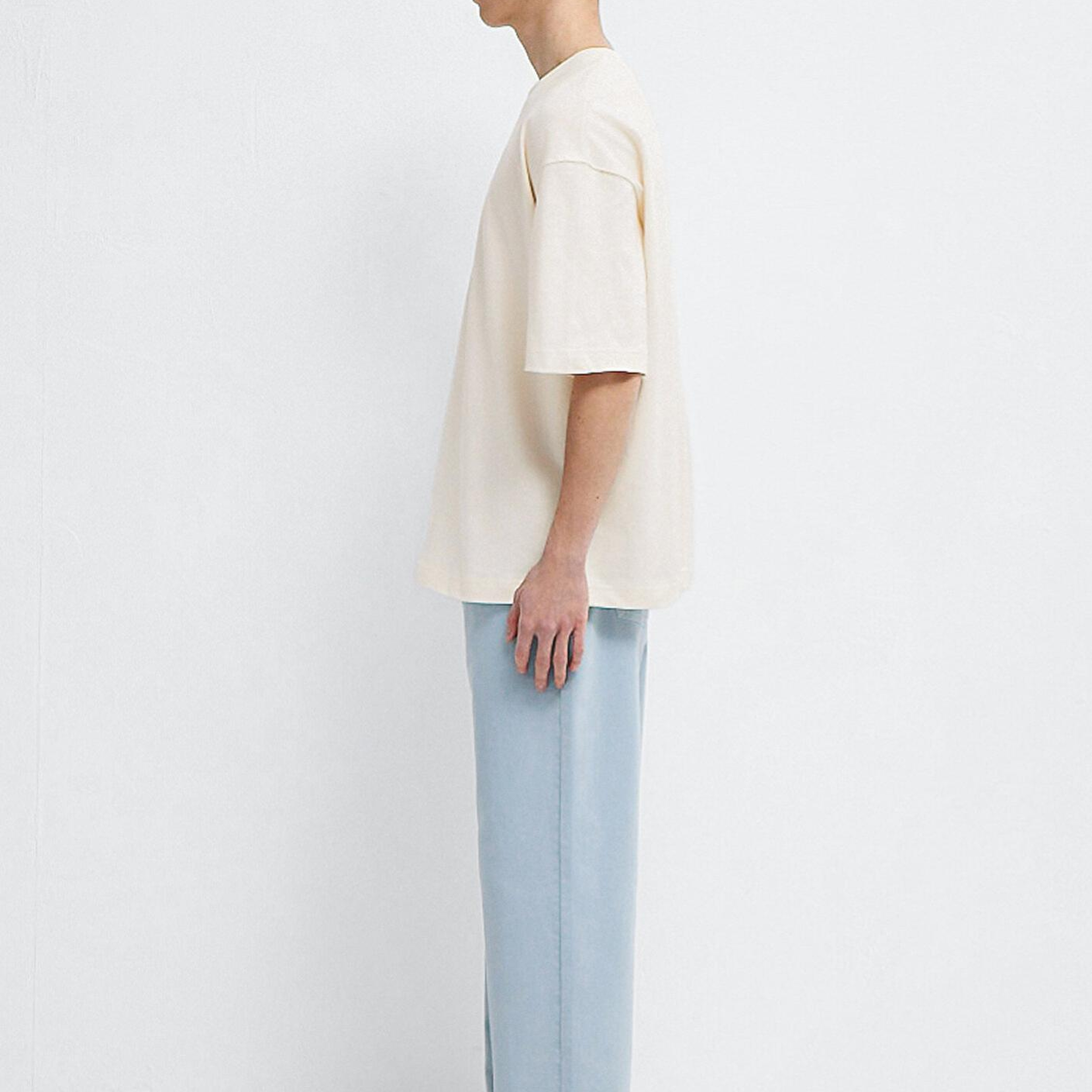 Mavi Heartbeat Mode On Baskılı Ekru Tişört Oversize / Geniş Kesim 0613254-83043