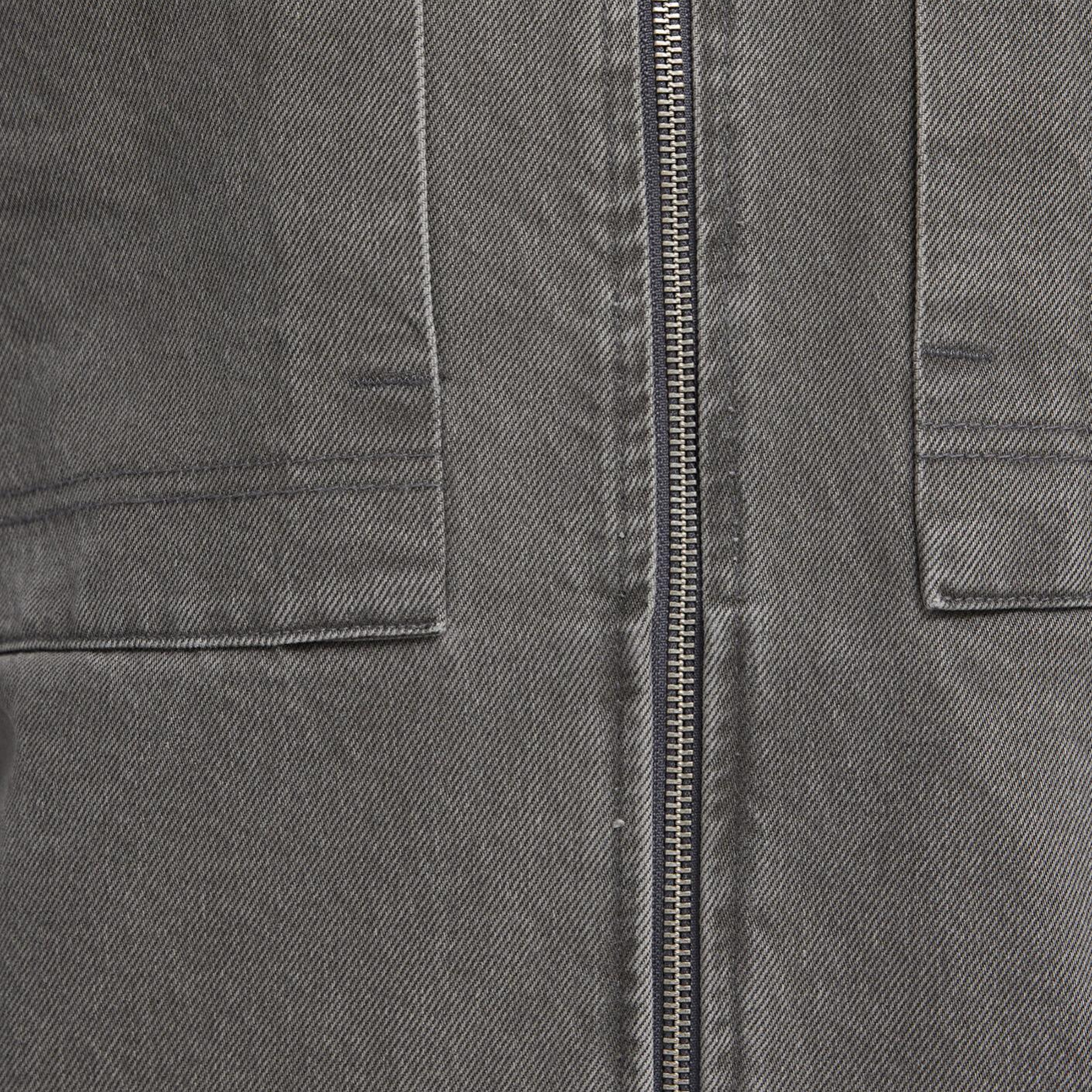 Mavi Fermuarlı Antrasit Gömlek Loose Fit / Bol Rahat Kesim 0211882-900