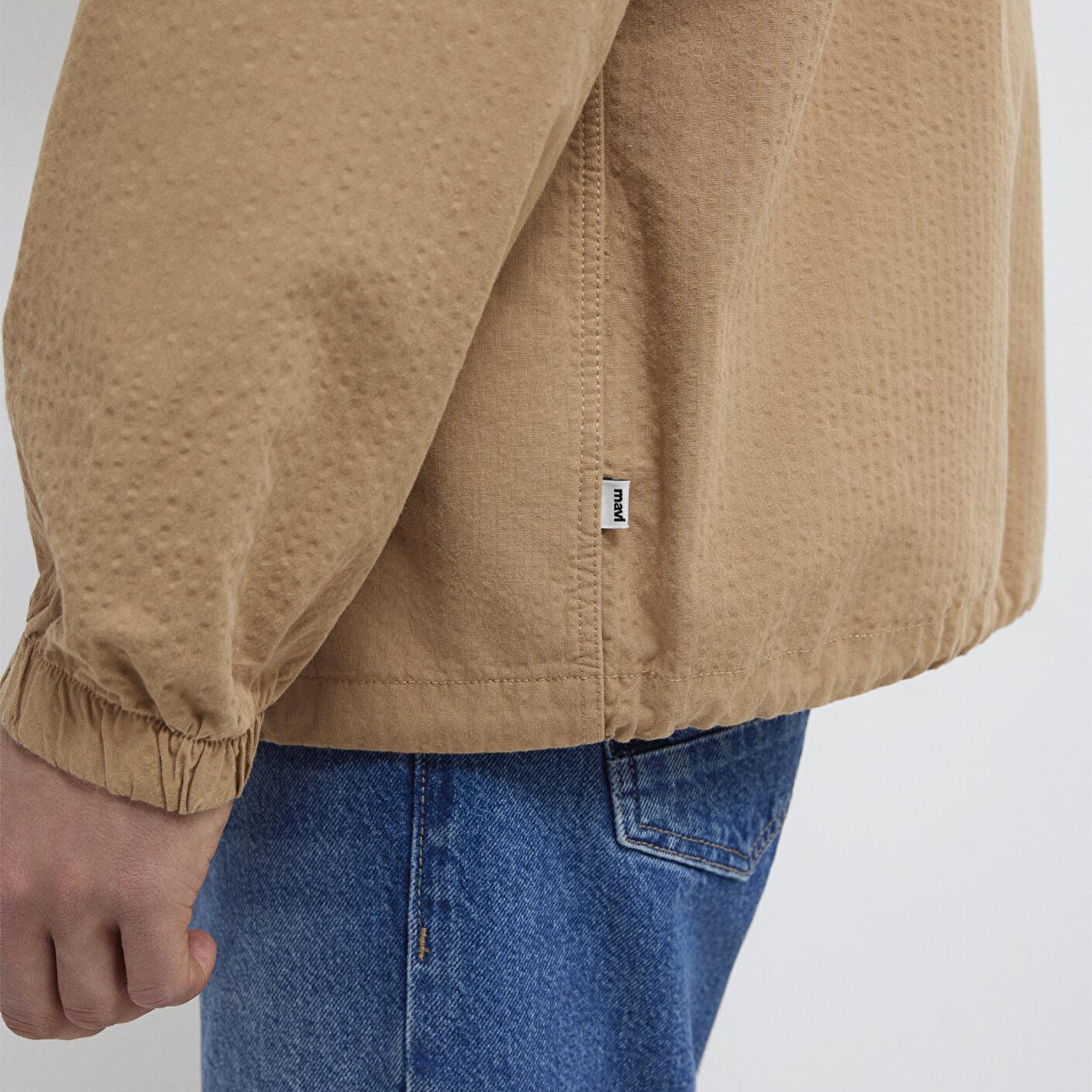 Mavi Cepli Kahverengi Gömlek Loose Fit / Bol Rahat Kesim 0211871-88616