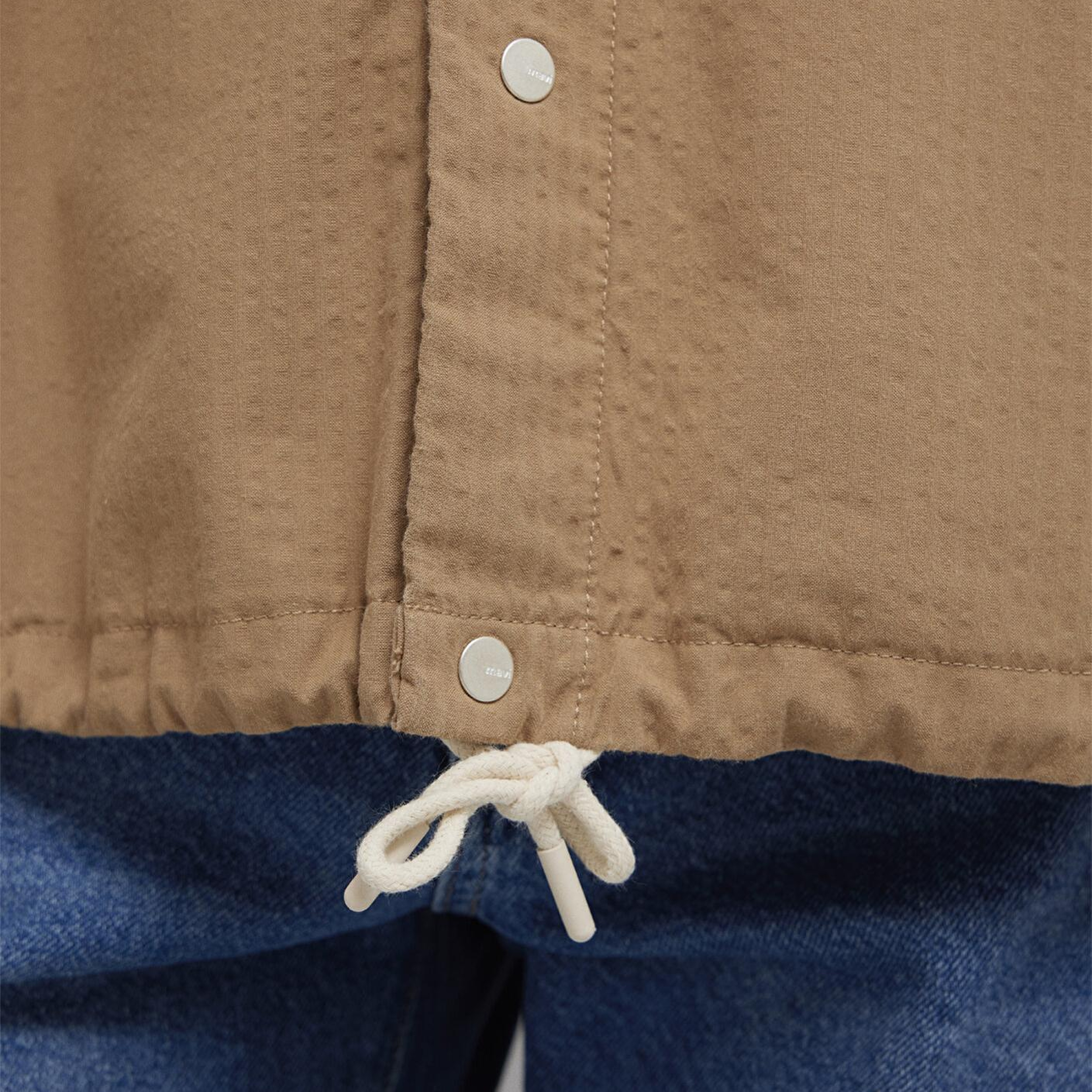 Mavi Cepli Kahverengi Gömlek Loose Fit / Bol Rahat Kesim 0211871-88616