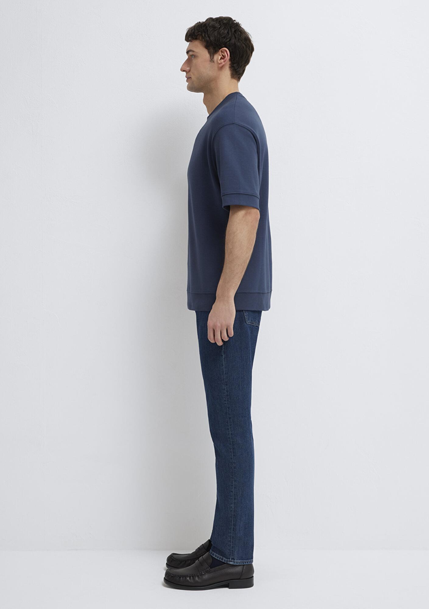 Mavi Bisiklet Yaka Lacivert Tişört Loose Fit / Bol Rahat Kesim 0611614-70490