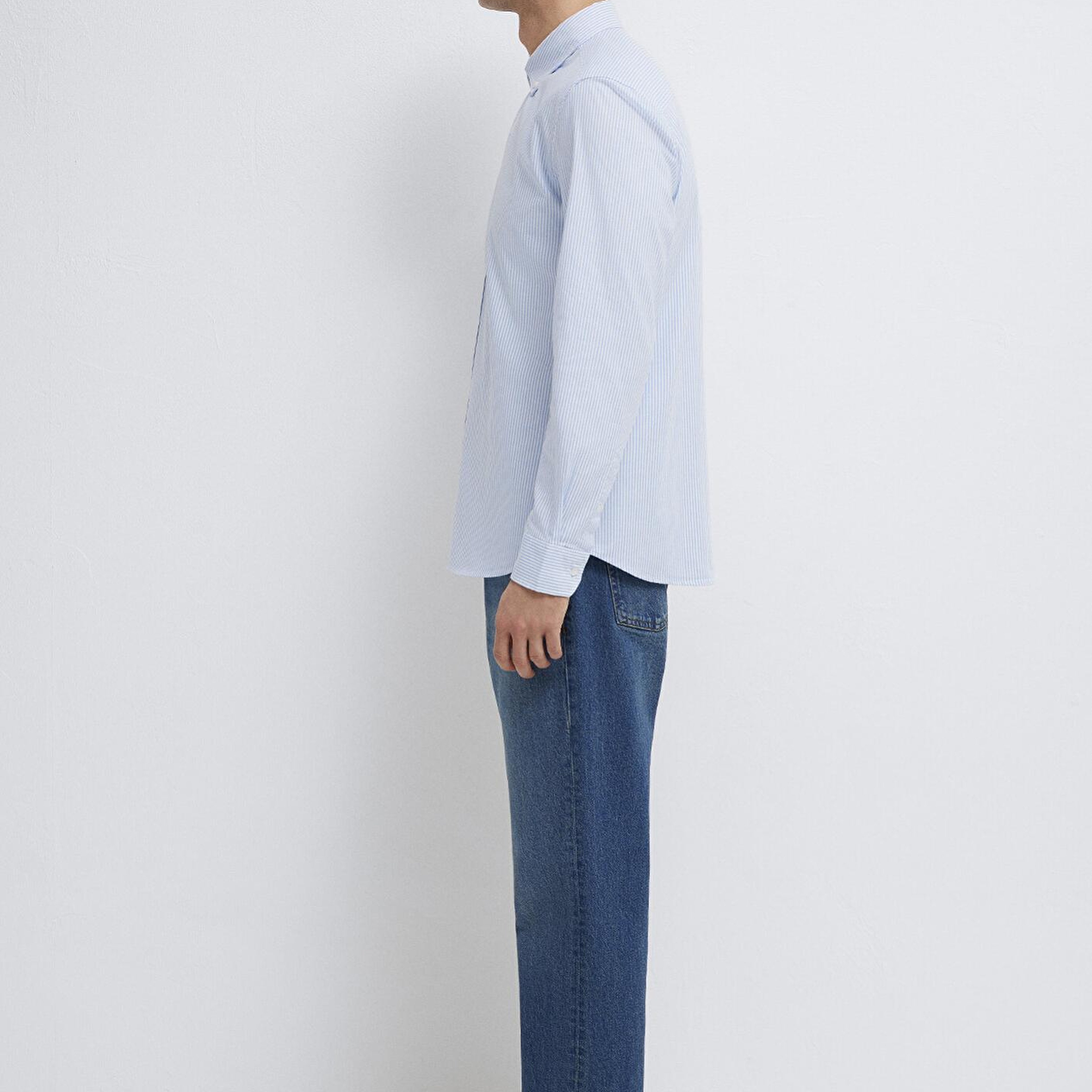 Mavi Çizgili Mavi Gömlek Slim Fit / Dar Kesim 0211916-91471