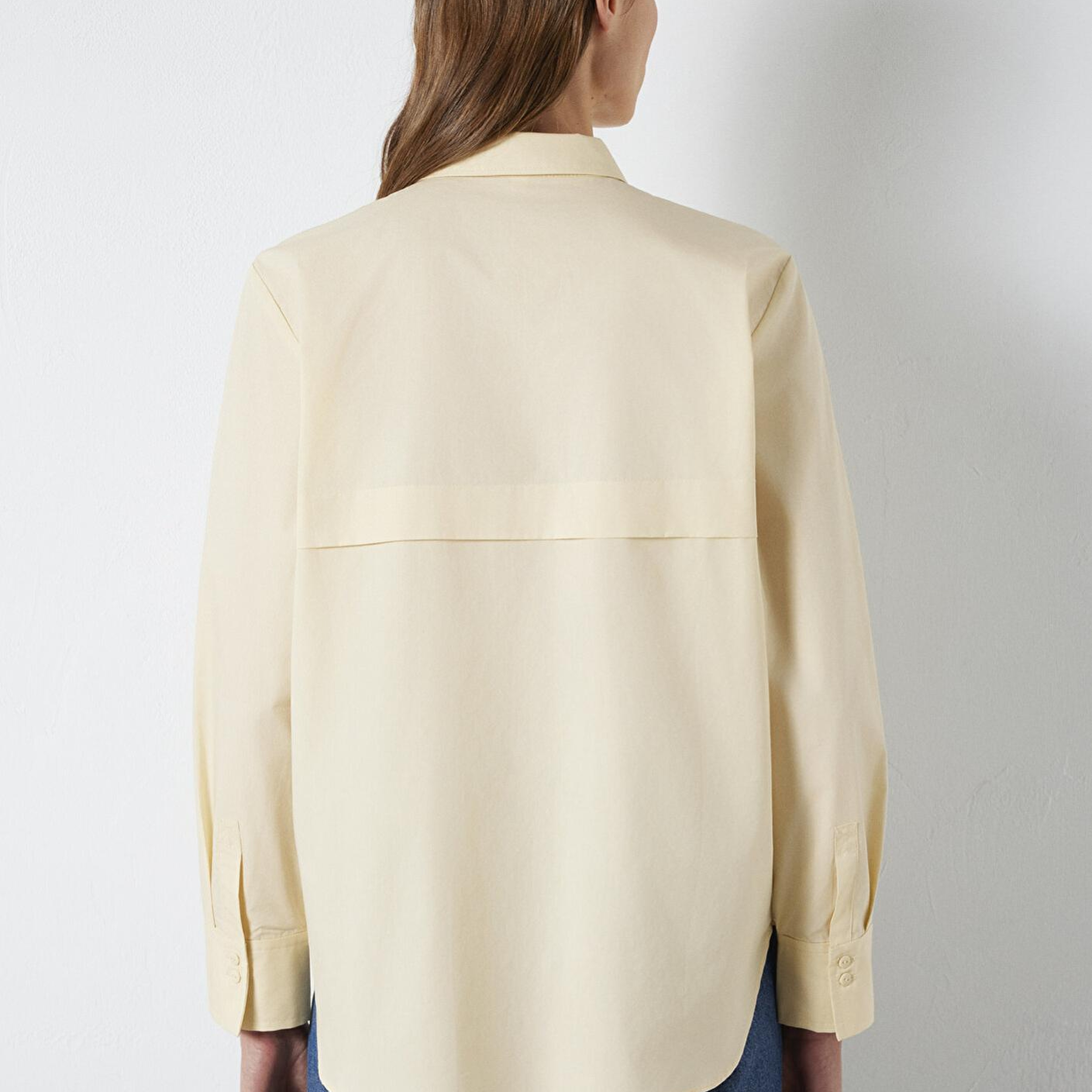 Mavi Sarı Gömlek Loose Fit / Bol Rahat Kesim 1211395-70034