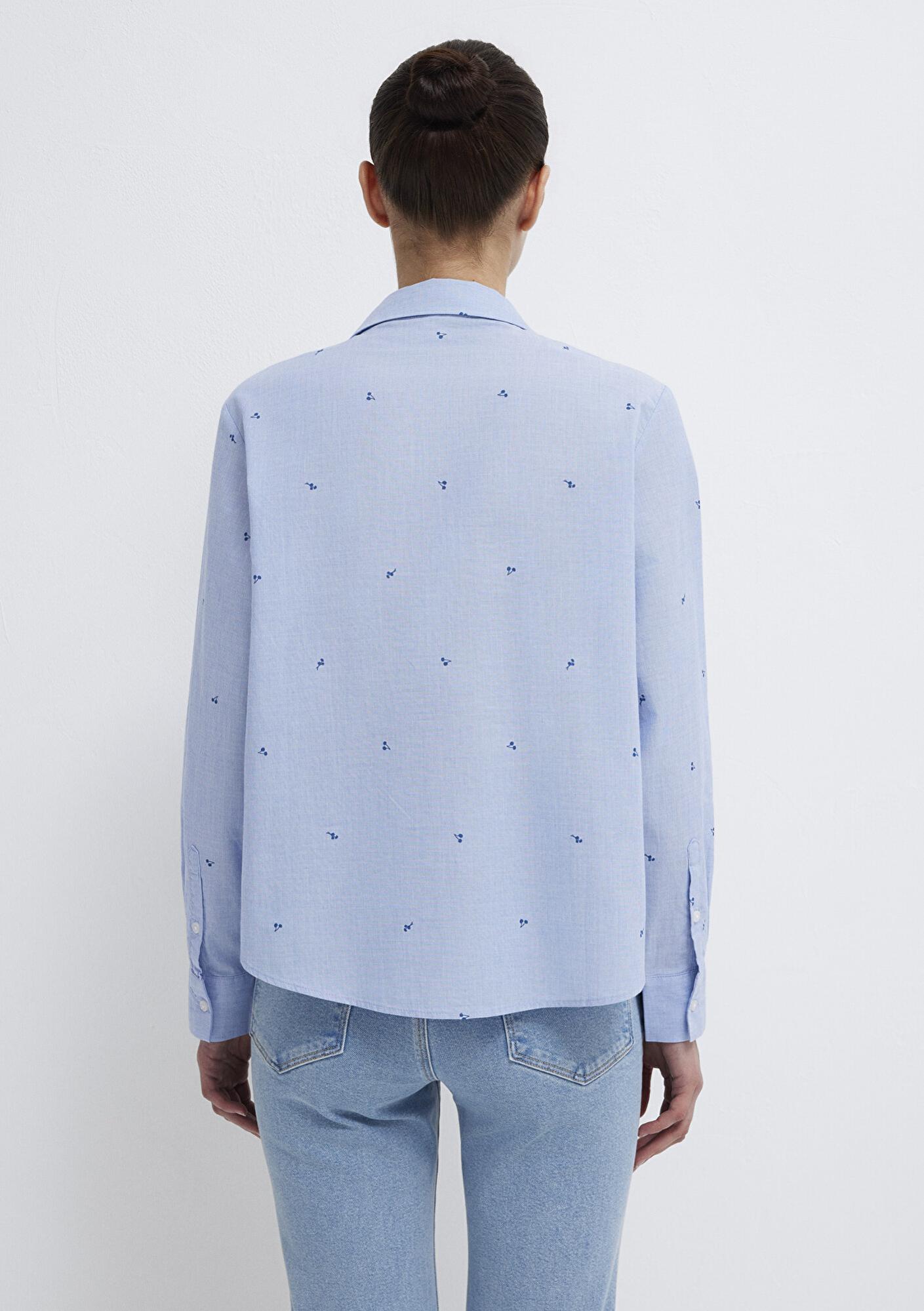 Mavi Baskılı Mavi Gömlek Regular Fit / Normal Kesim 1211397-91383