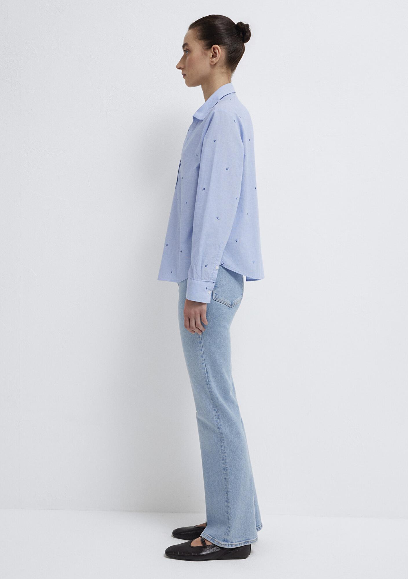 Mavi Baskılı Mavi Gömlek Regular Fit / Normal Kesim 1211397-91383